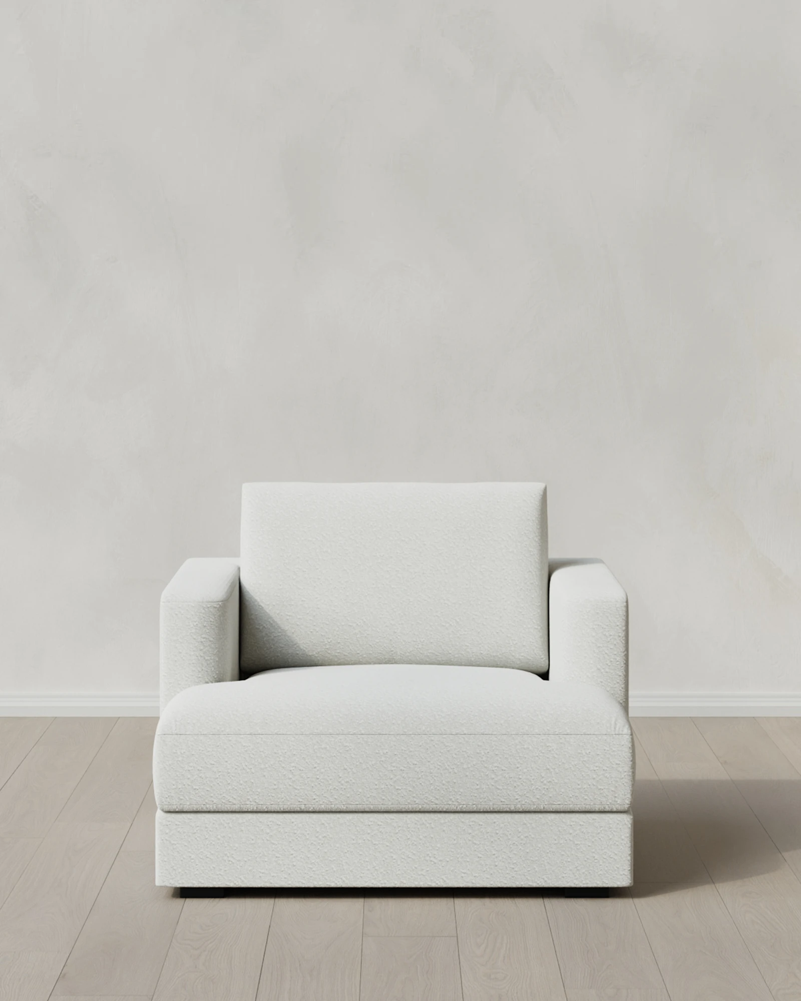Sierra Curved Arm Accent Chair in Performance Boucle