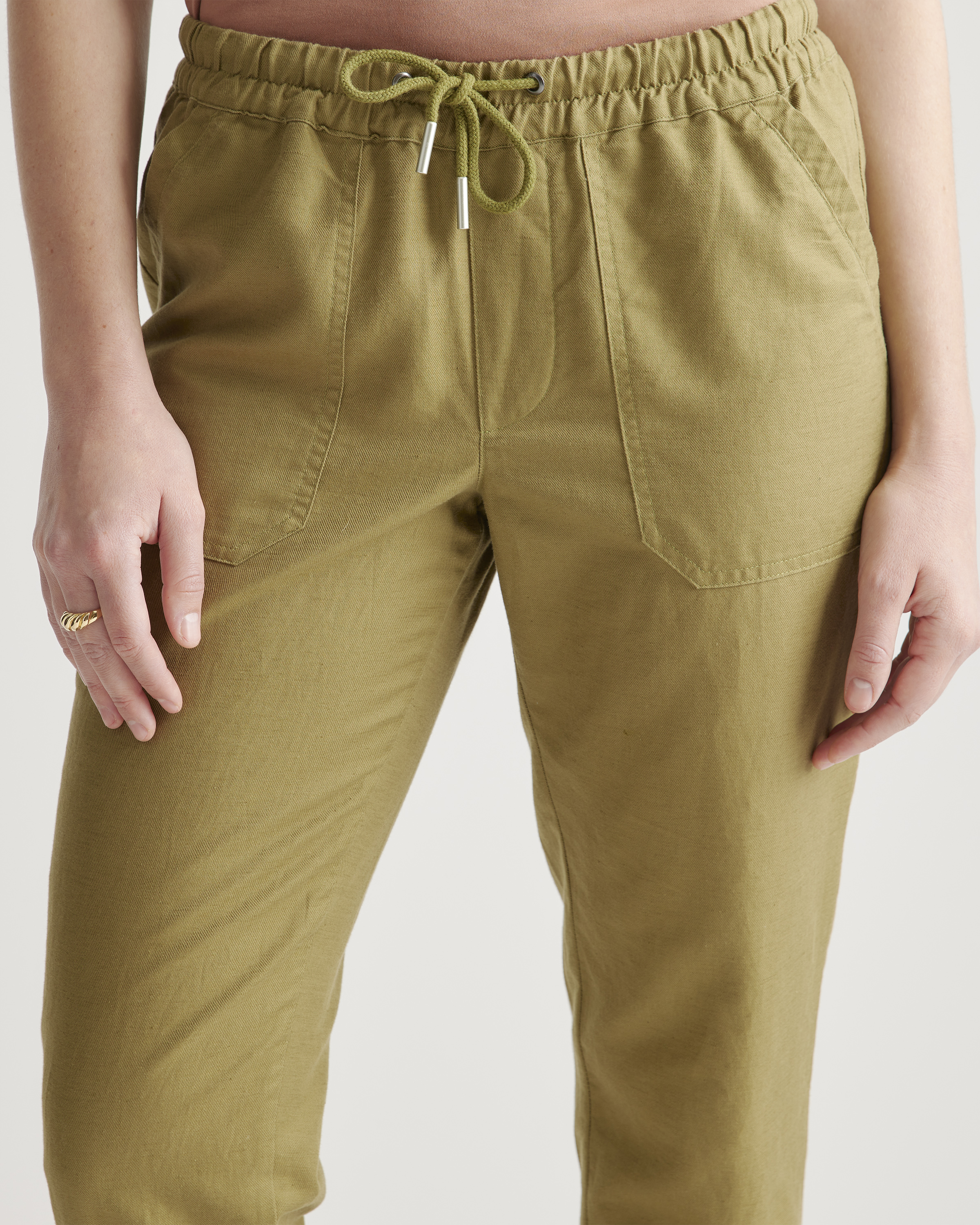 パンツ Organic Cotton Straight Fit Pants Cotton Linen Twill Straight Leg Pants