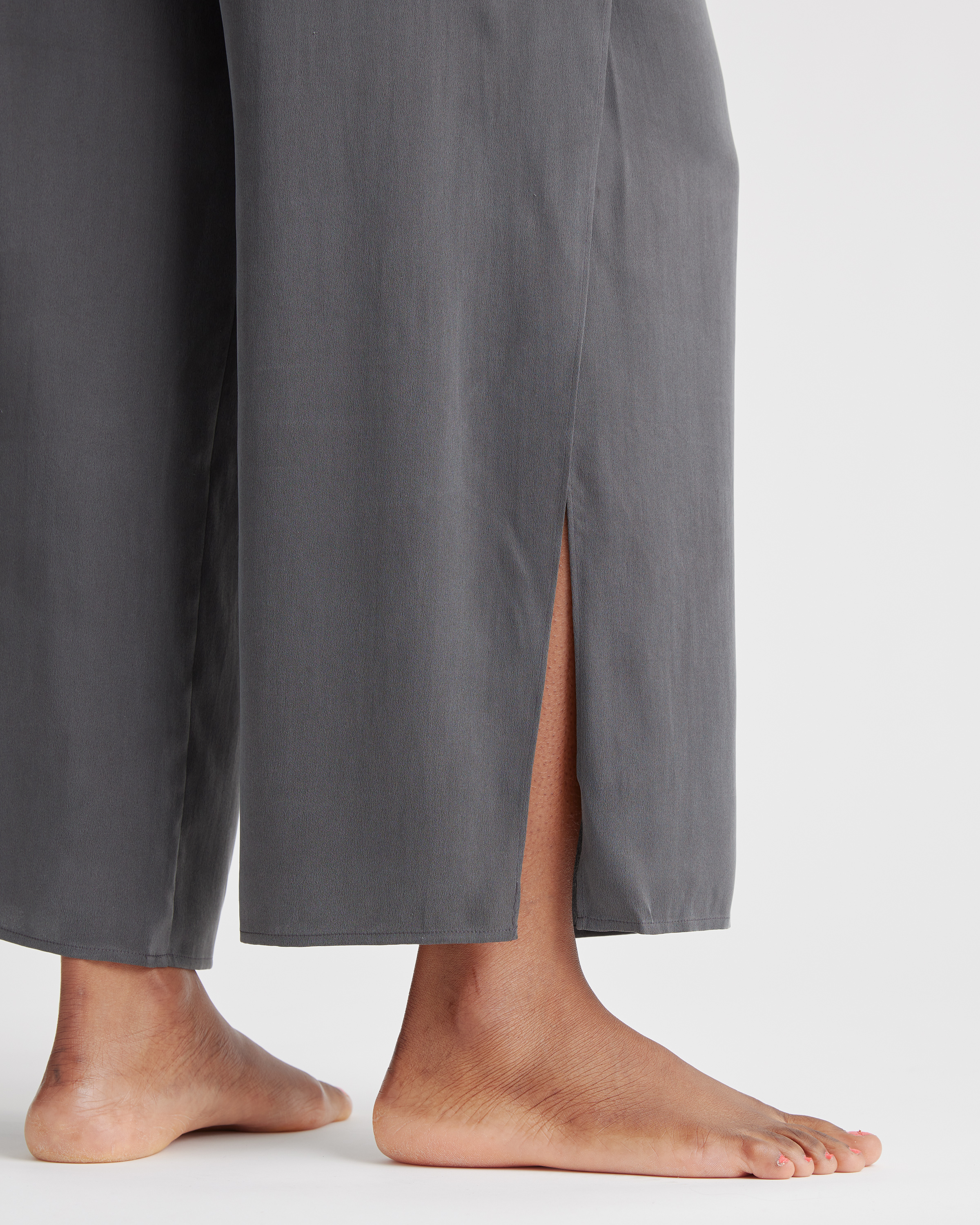 100% Washable Silk Pajama Pants in Charcoal