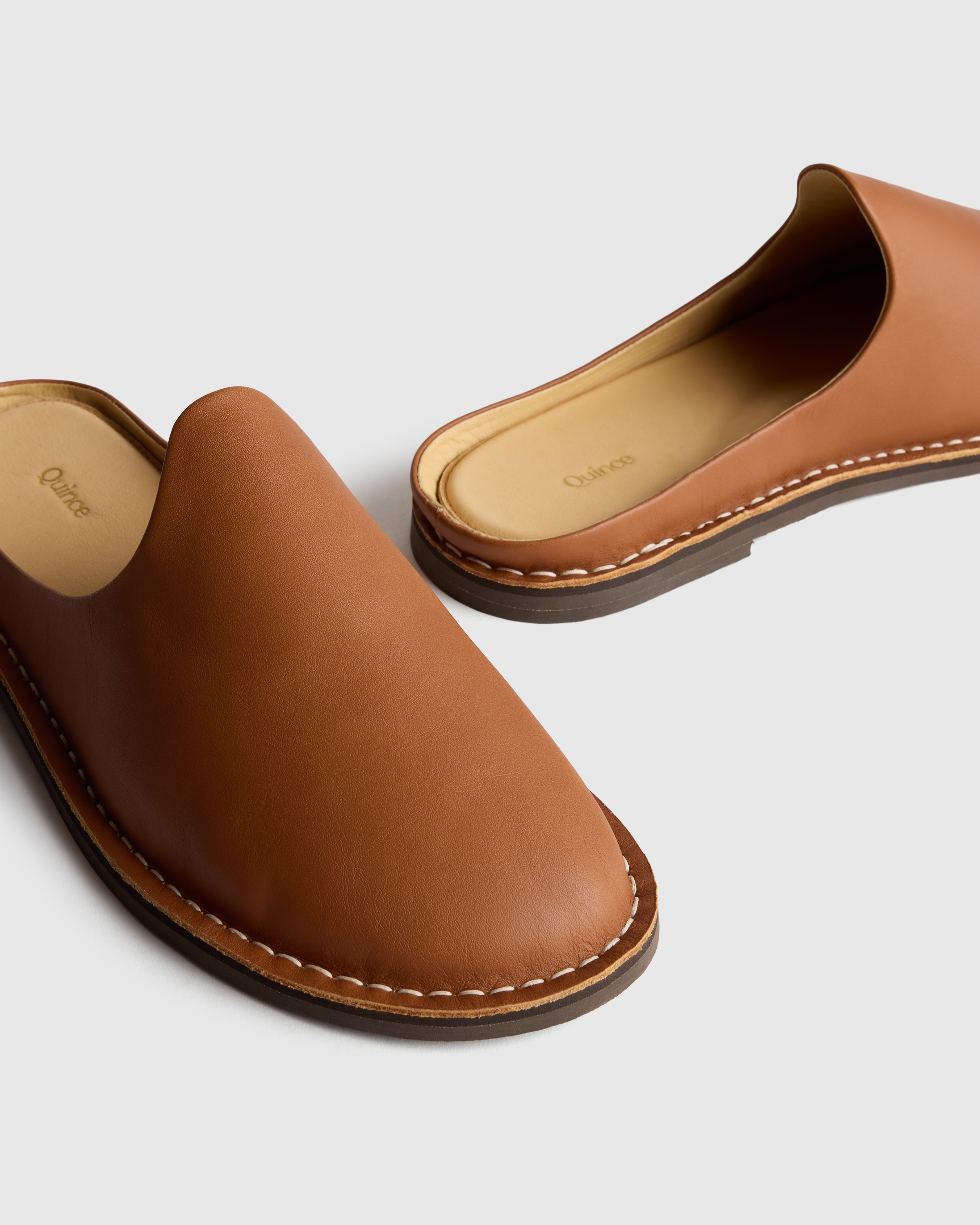My Slippers Men’s Leather Loafer Slip-Ons in Tan Sz 8 Italian Leather Mule Slip-On in Peanut main image 2