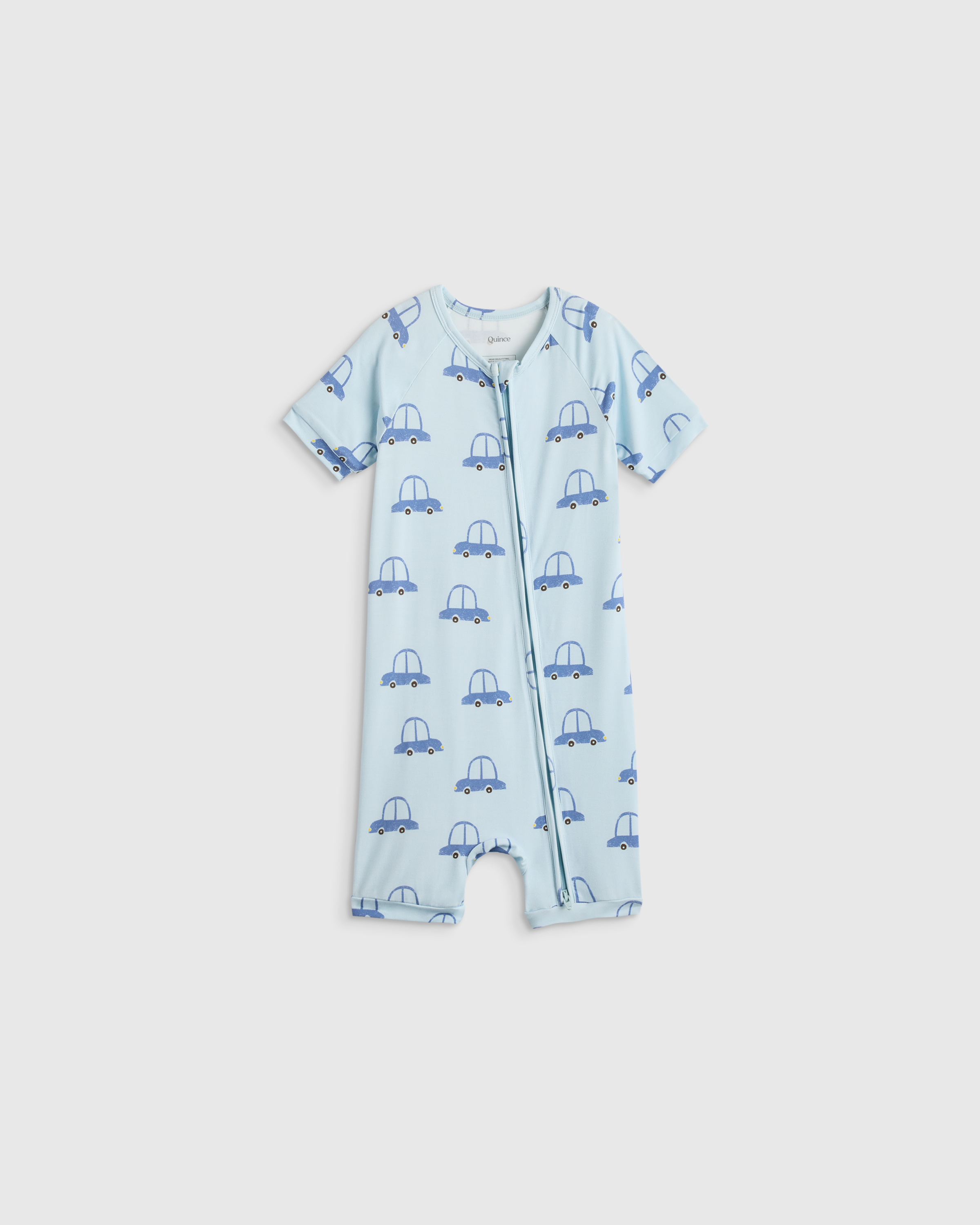 Blue Cars Bamboo Shortie Onesie Pajama