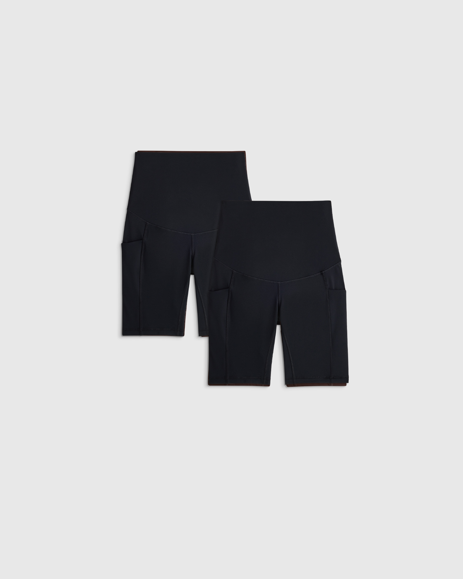Black Ultra-Form Maternity Pocket Bike Short 9" (2-Pack)