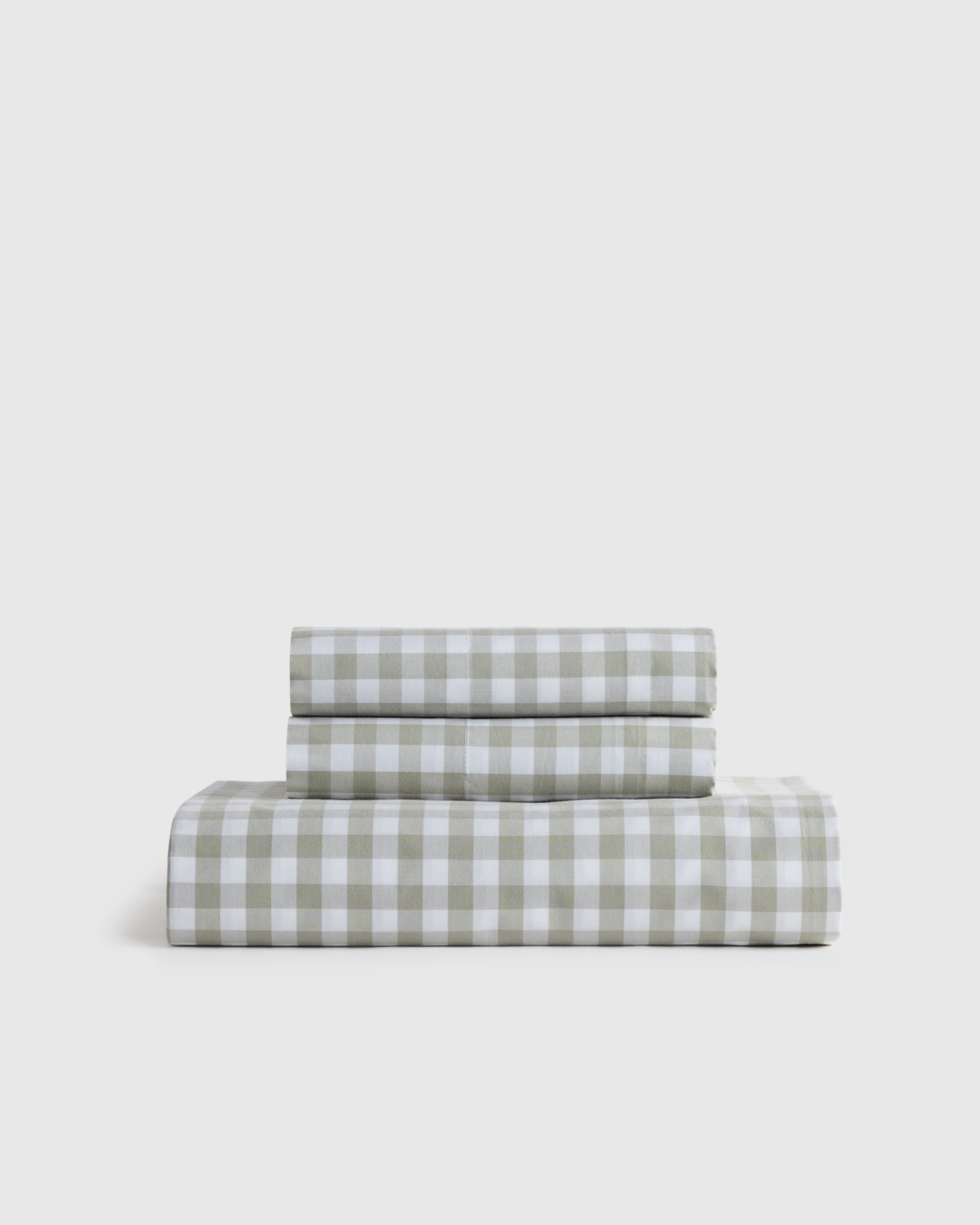 Willowleaf Gingham Organic Crisp Percale Fitted Sheet Set