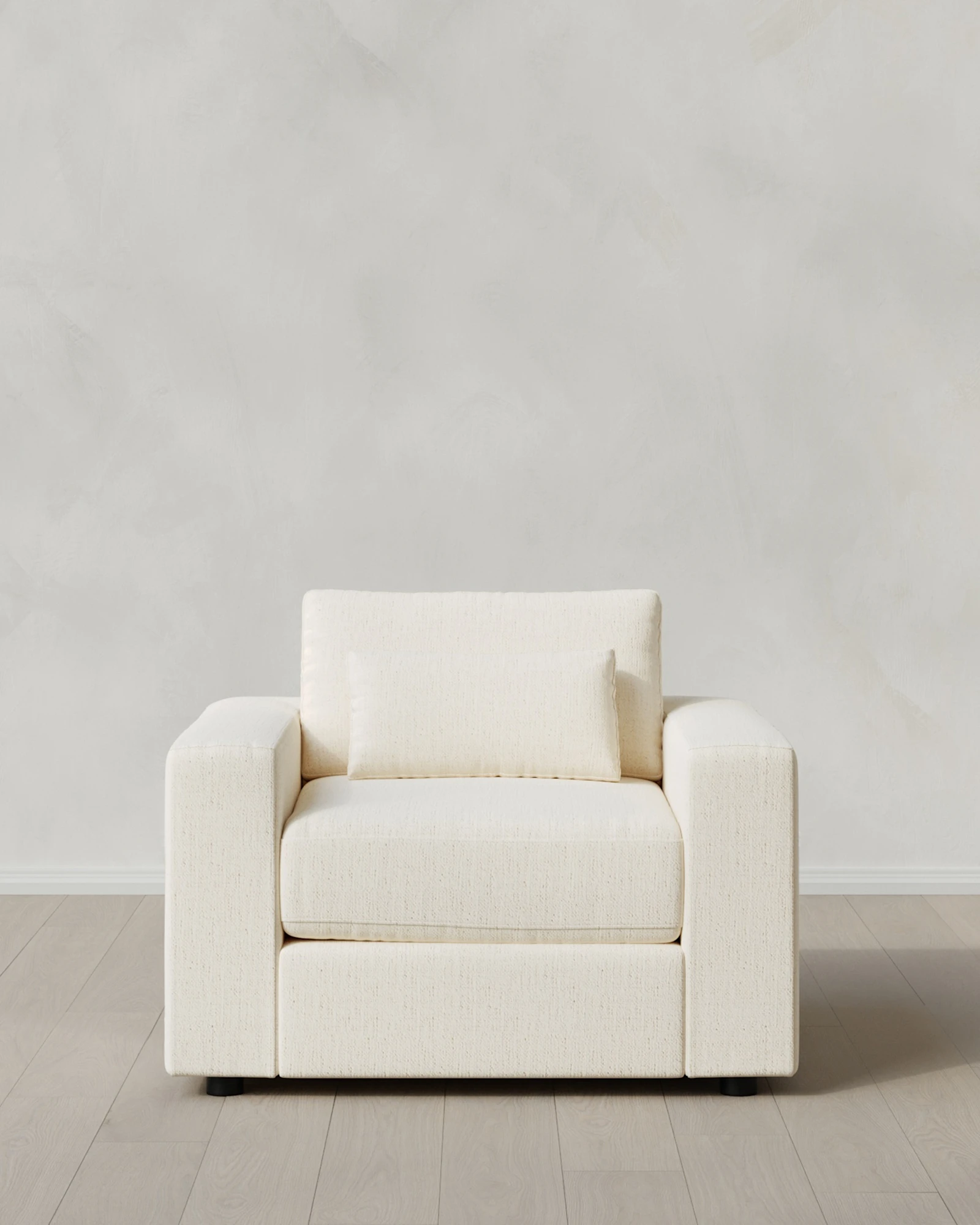 Square Arm Deep Seat Chair and a Half in Performance Chenille Linen Blend