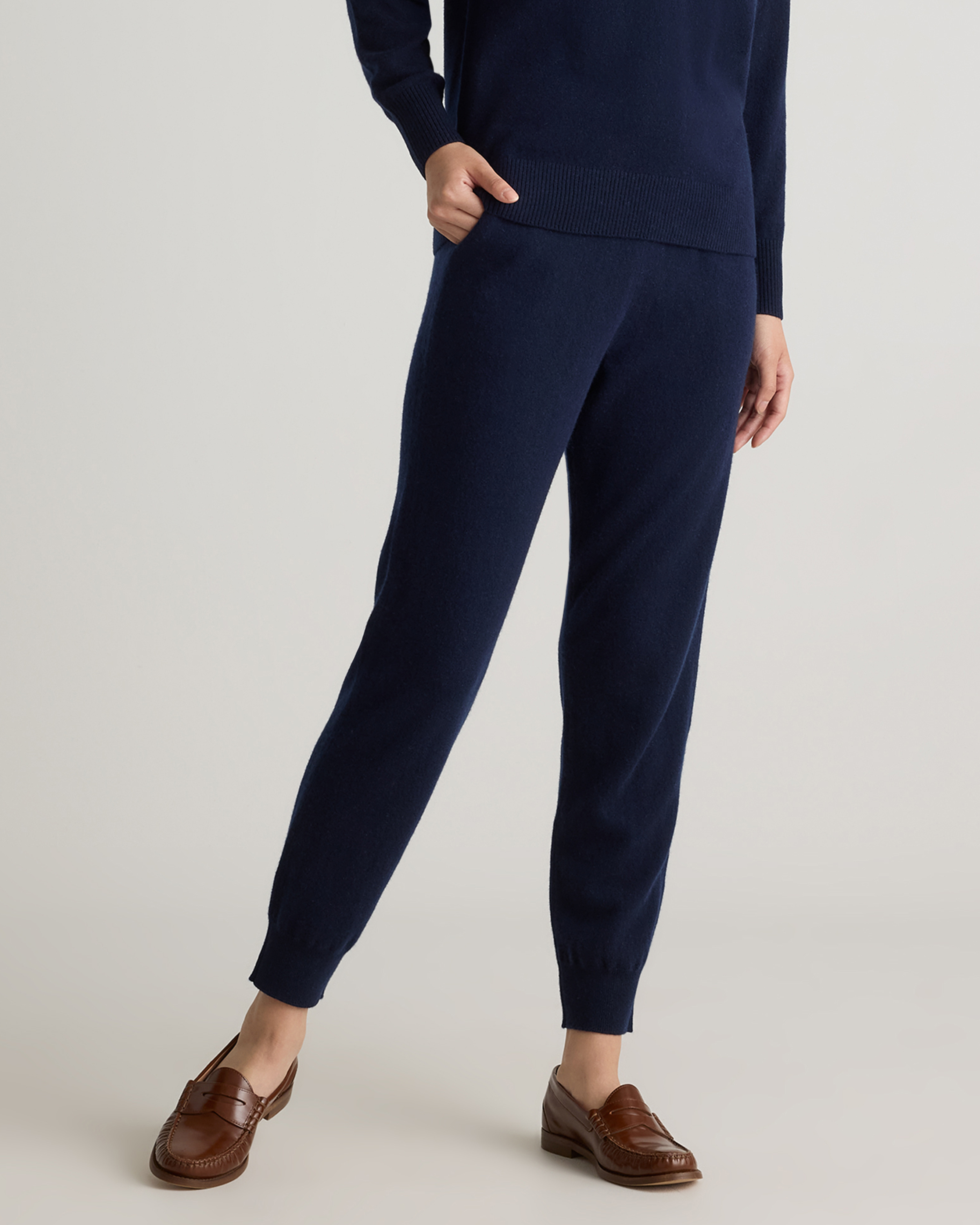 True Navy Mongolian Cashmere Sweatpants