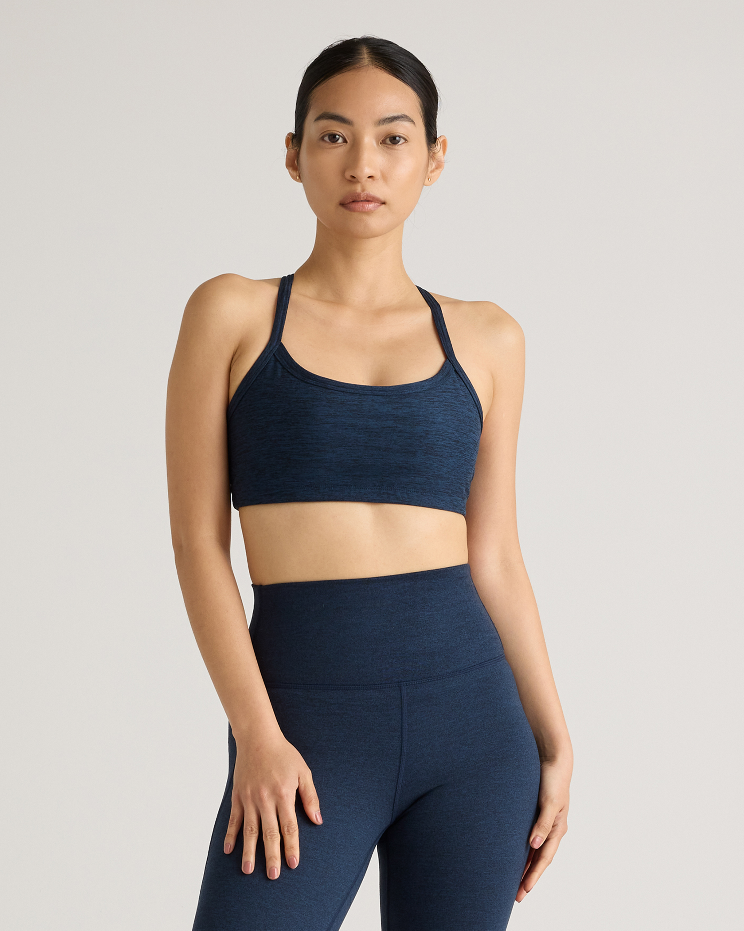 Heather Navy Ultra-Soft Scoop Neck Racerback Bra