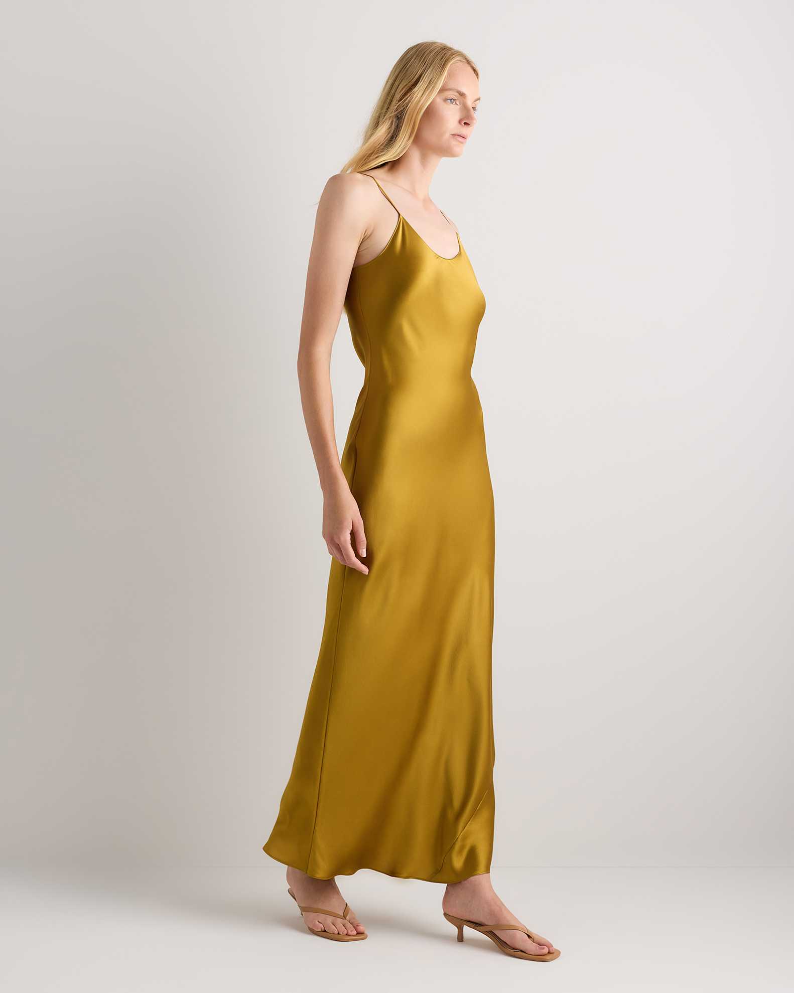 yellow silk maxi dress Bead Rich Fashion Great for any cup size Staying True Satin Maxi Dress