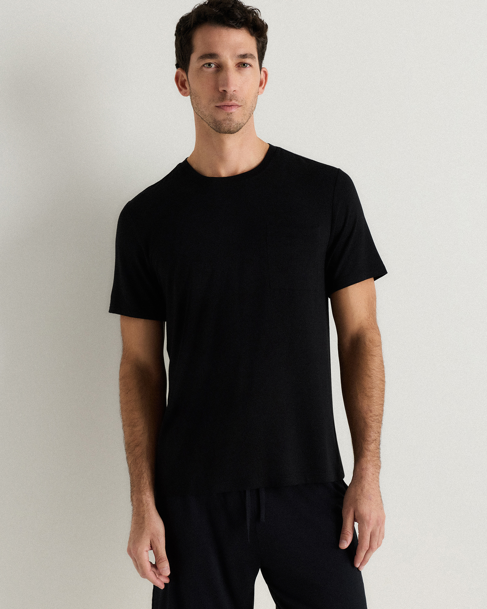 Black Bamboo Jersey Relaxed Lounge Tee