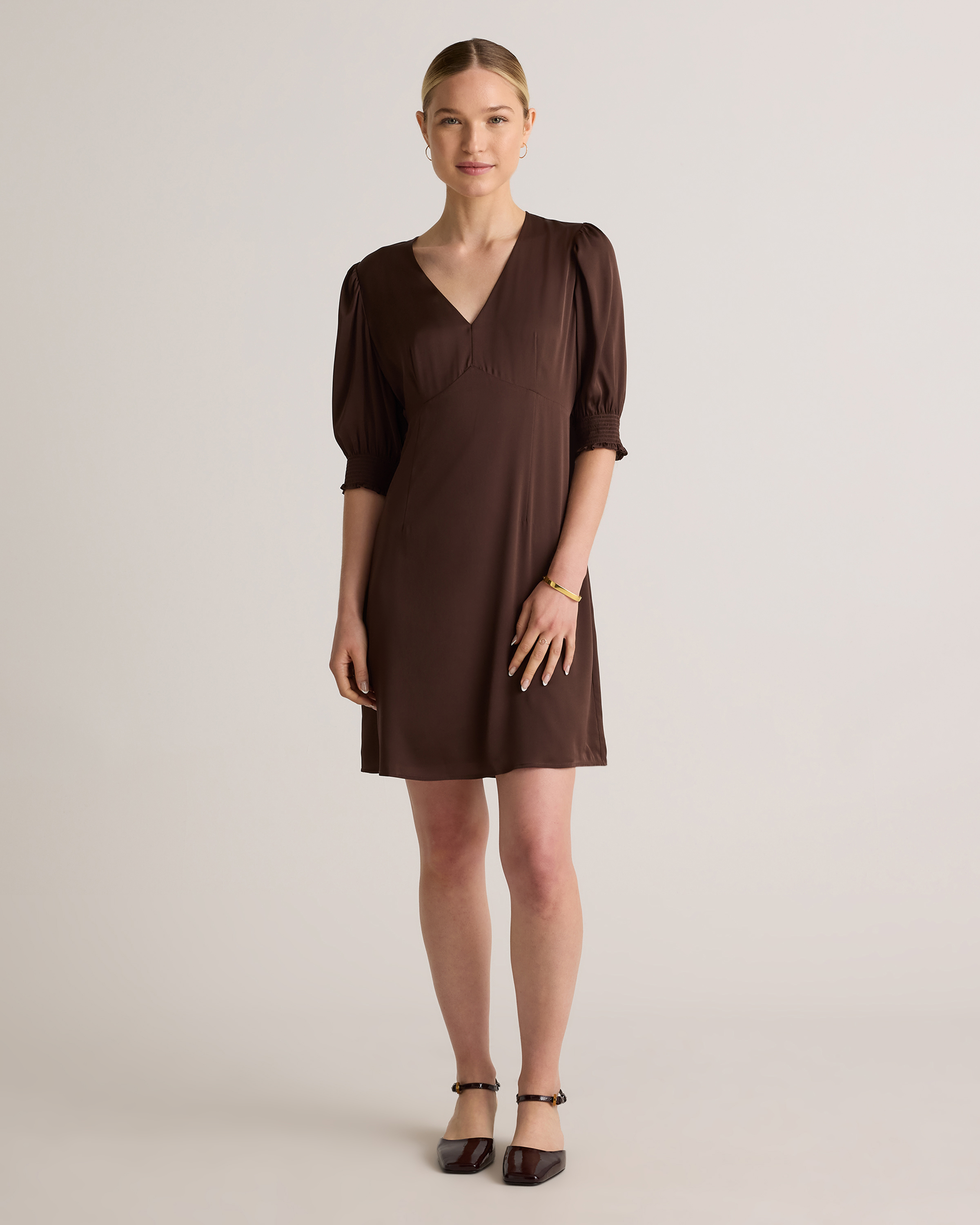 ワンピース [SHOPPERMADE] Tencel Wool Flare Sleeveless Mini Dress Italian Wool Sleeveless Dress