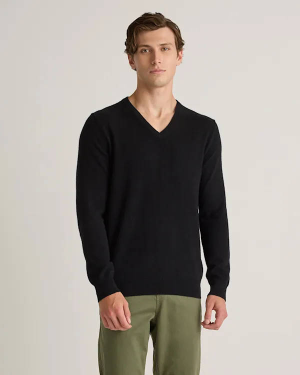 Mongolian Cashmere V-Neck Sweater