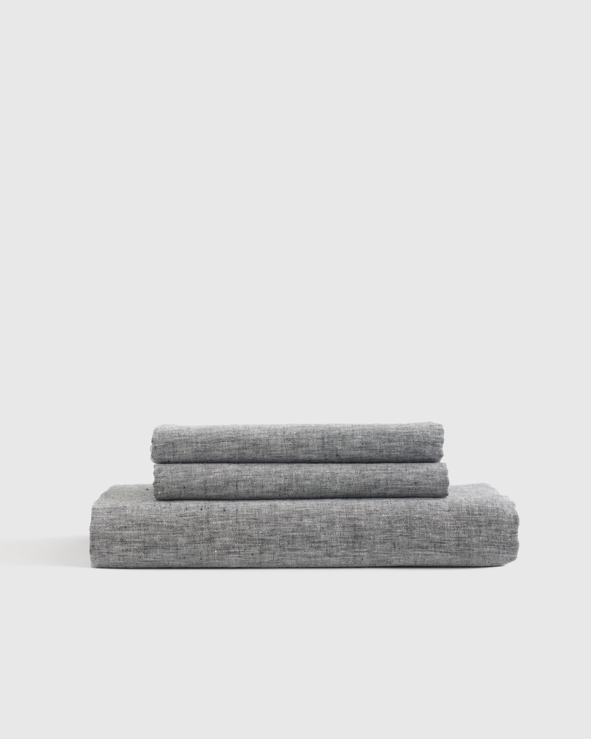 Charcoal European Linen Chambray Fitted Sheet Set 