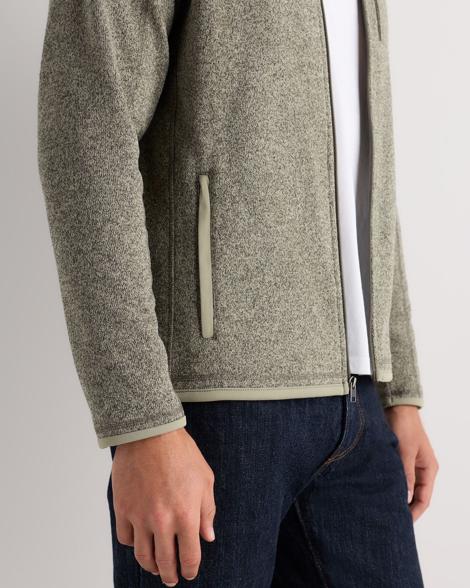 Sweater-Knit Fleece Full-Zip Jacket