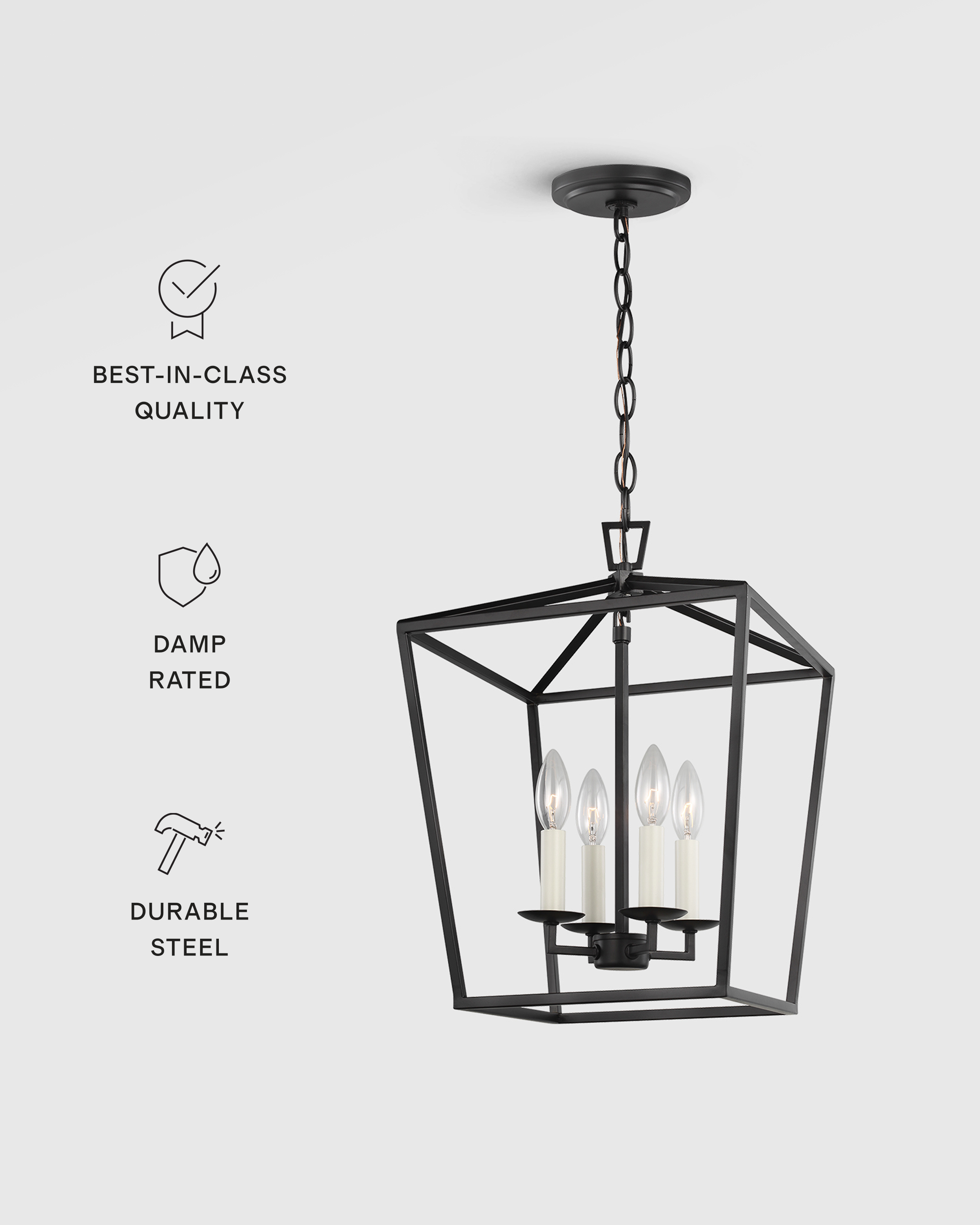 Traditional Steel Lantern Pendant