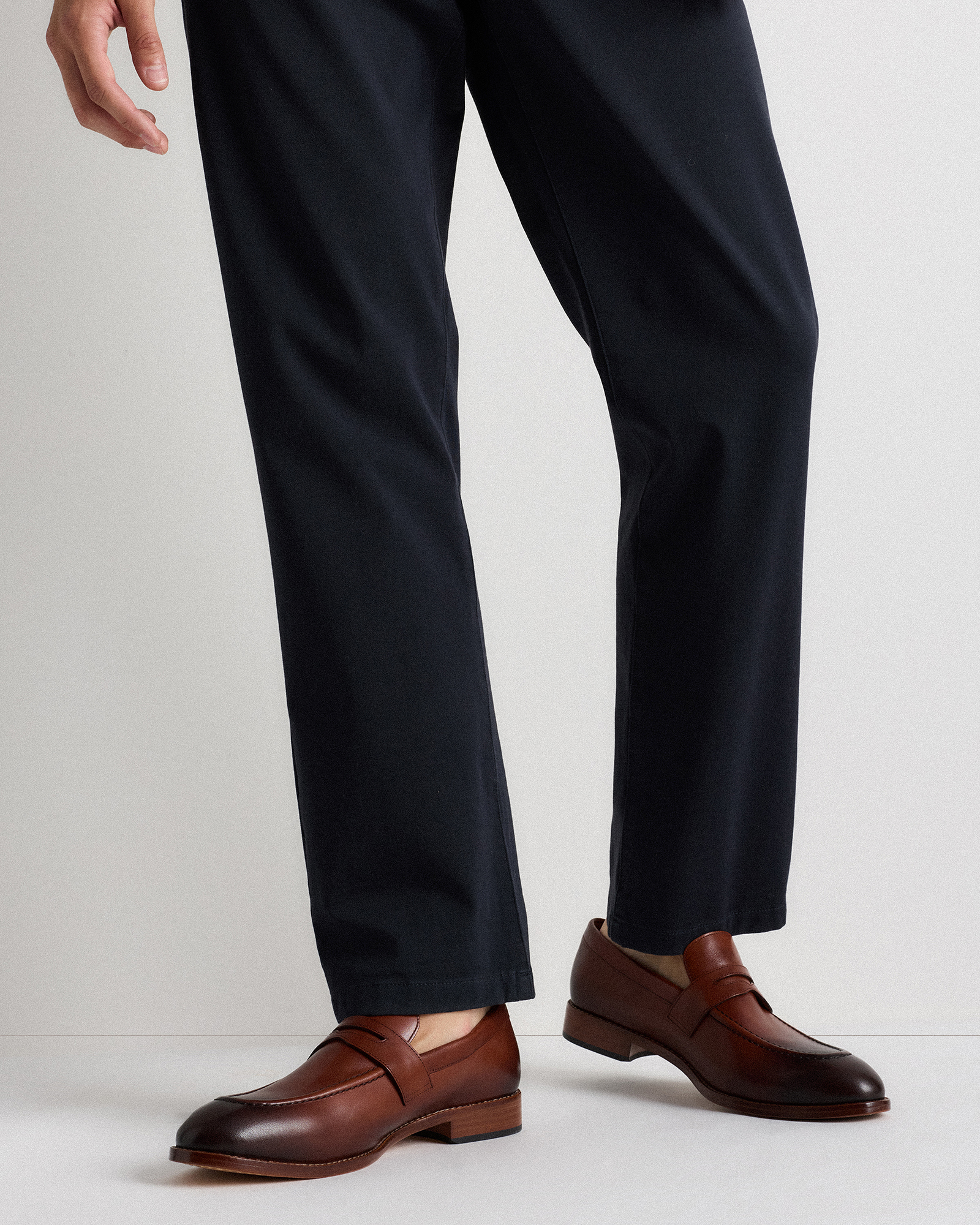 Calfskin Leather Penny Loafer in Brandy