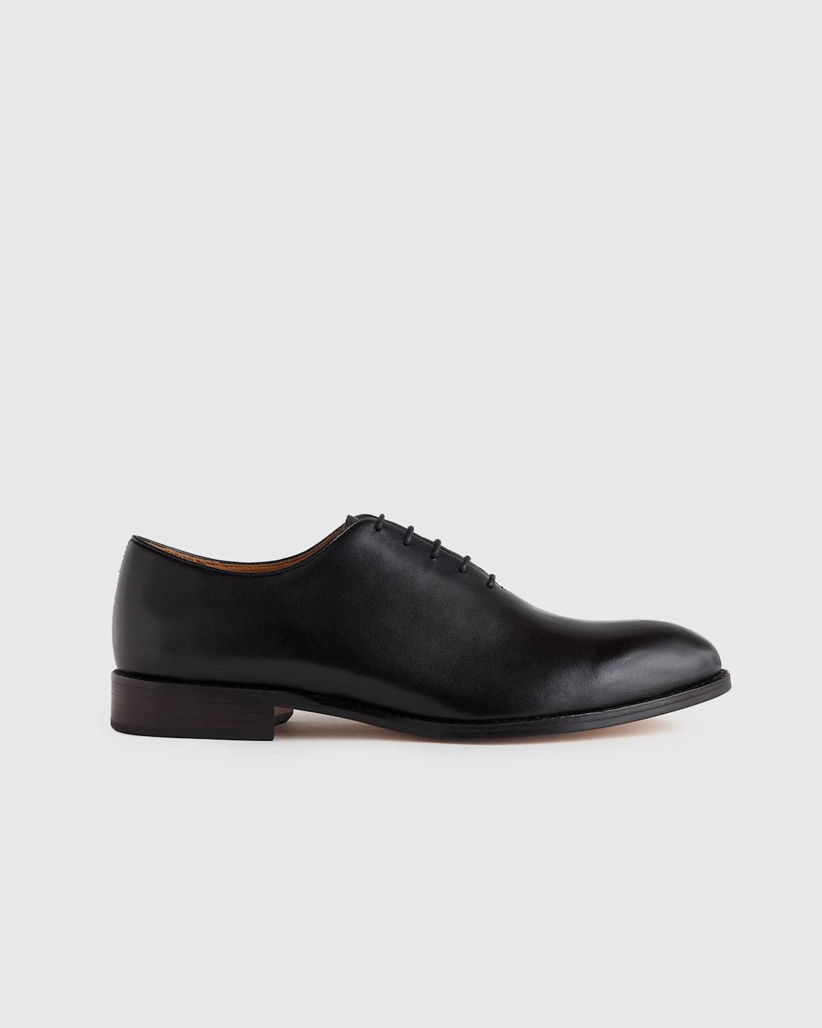 Quince Calfskin Leather Plain Toe Oxford in Black