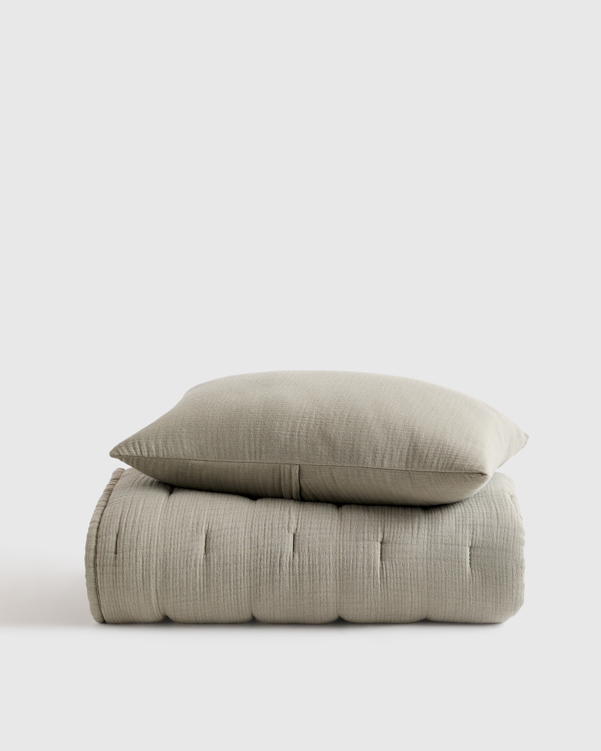 Dried Sage Organic Airy Gauze Toddler Quilt & Sham Set