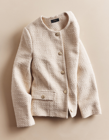 Ivory Coast Tweed Collarless Jacket