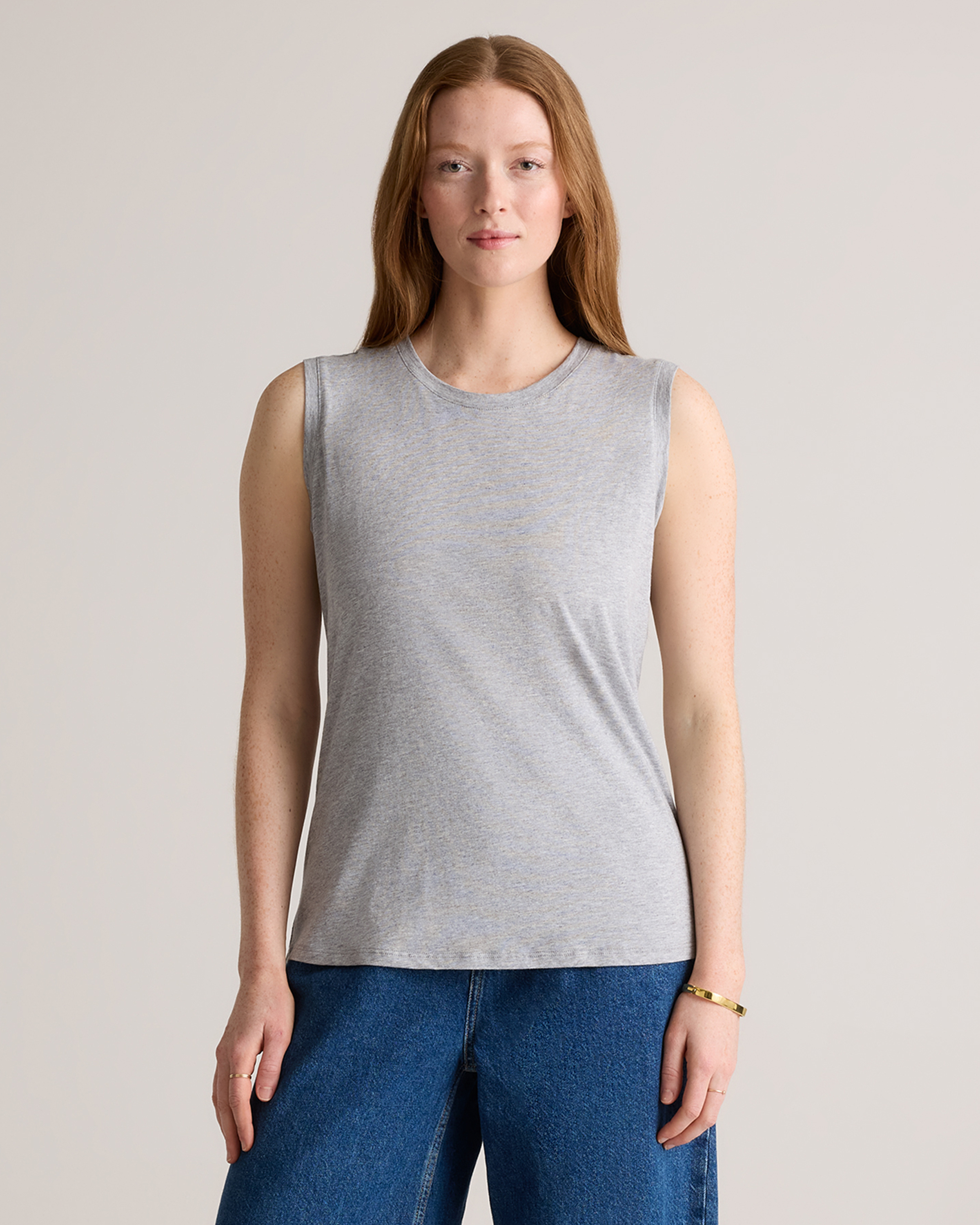 Heather Grey Cotton Modal Muscle Tank