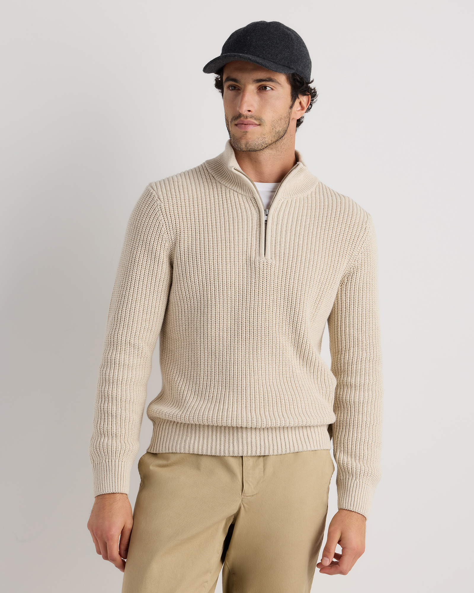 QUINCE Cashmere Baseball Cap Light Gray M/L Logoless Cashmere Baseball Cap in Teak main image 4