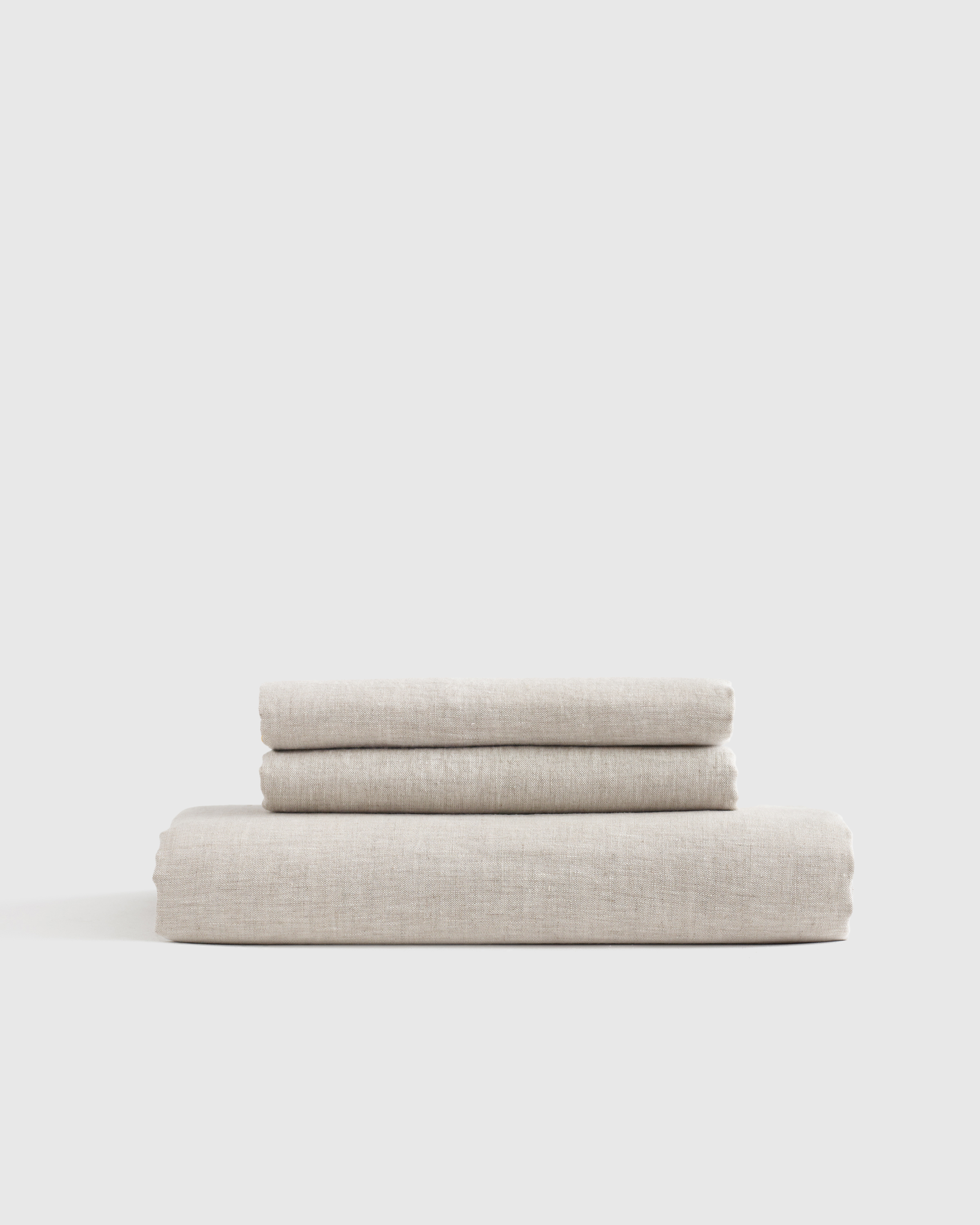 Natural European Linen Chambray Fitted Sheet Set 
