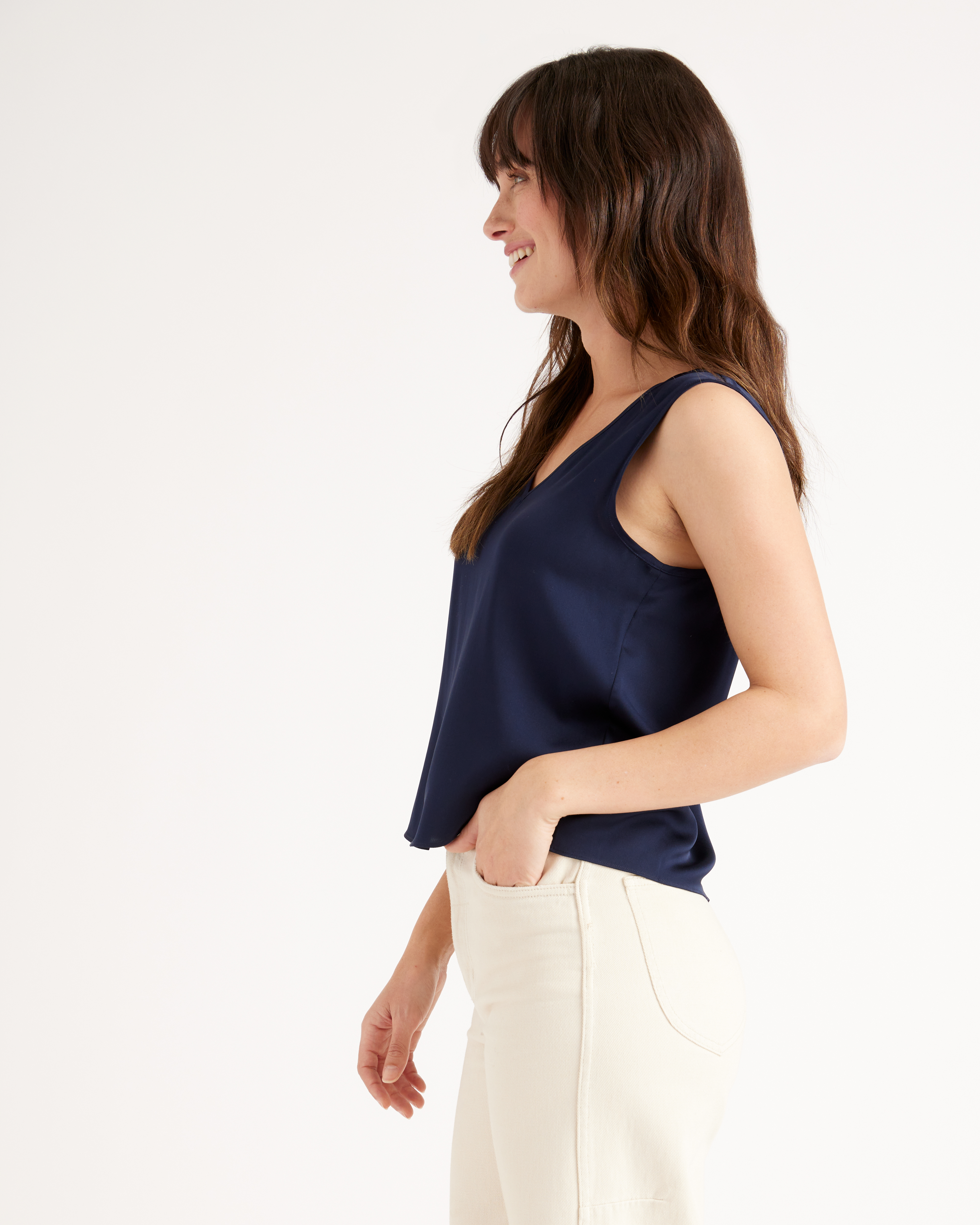 トップス Ex. WASHABLE SILK TENJIKU TANK TOP MAATEE&SONS Ex. WASHABLE SILK TENJIKU TANK TOP