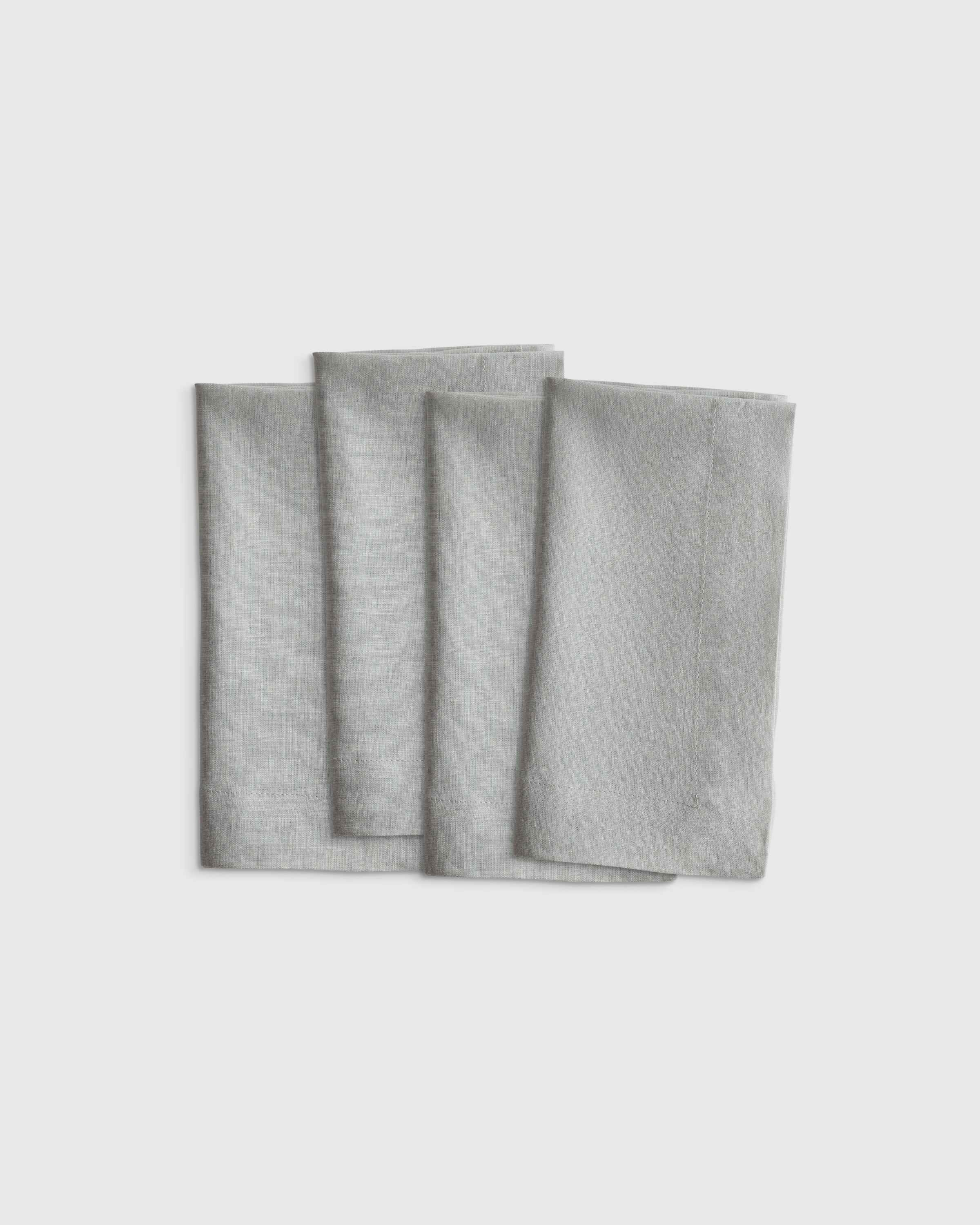 Mist European Linen Wide-Hem Napkins, Set of 4