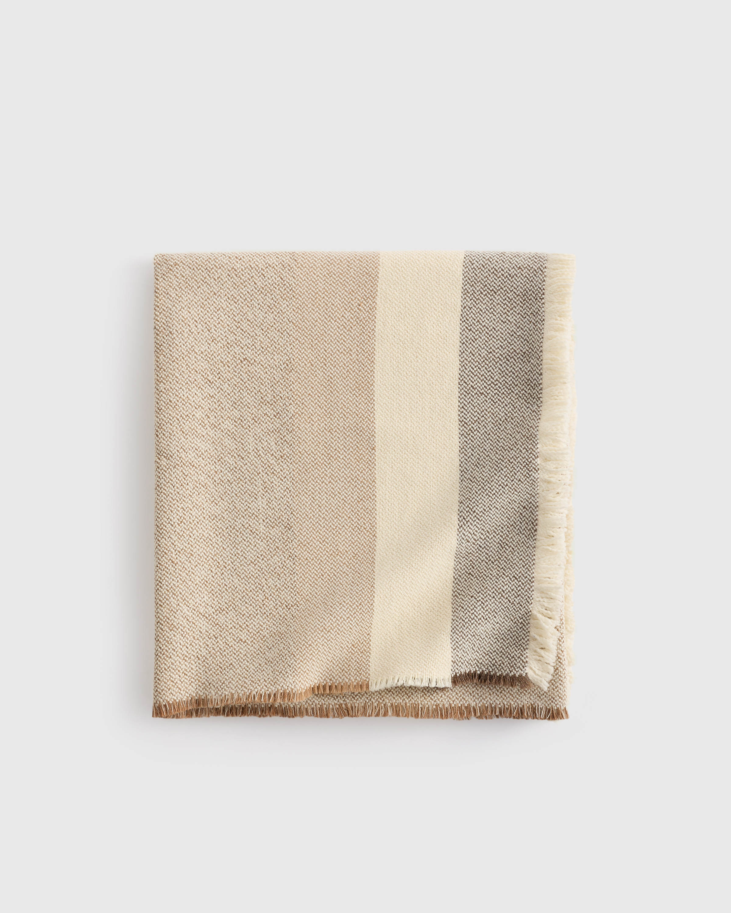 Latte Wool Alpaca Stripe Throw
