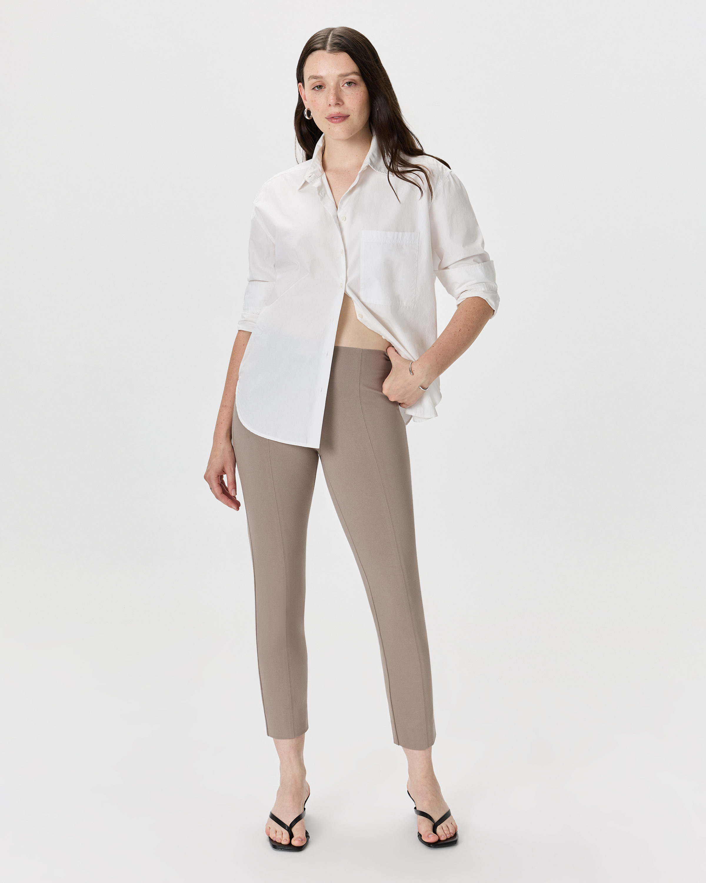 Quince Women's Ultra-stretch Ponte Pintuck Ankle Pants