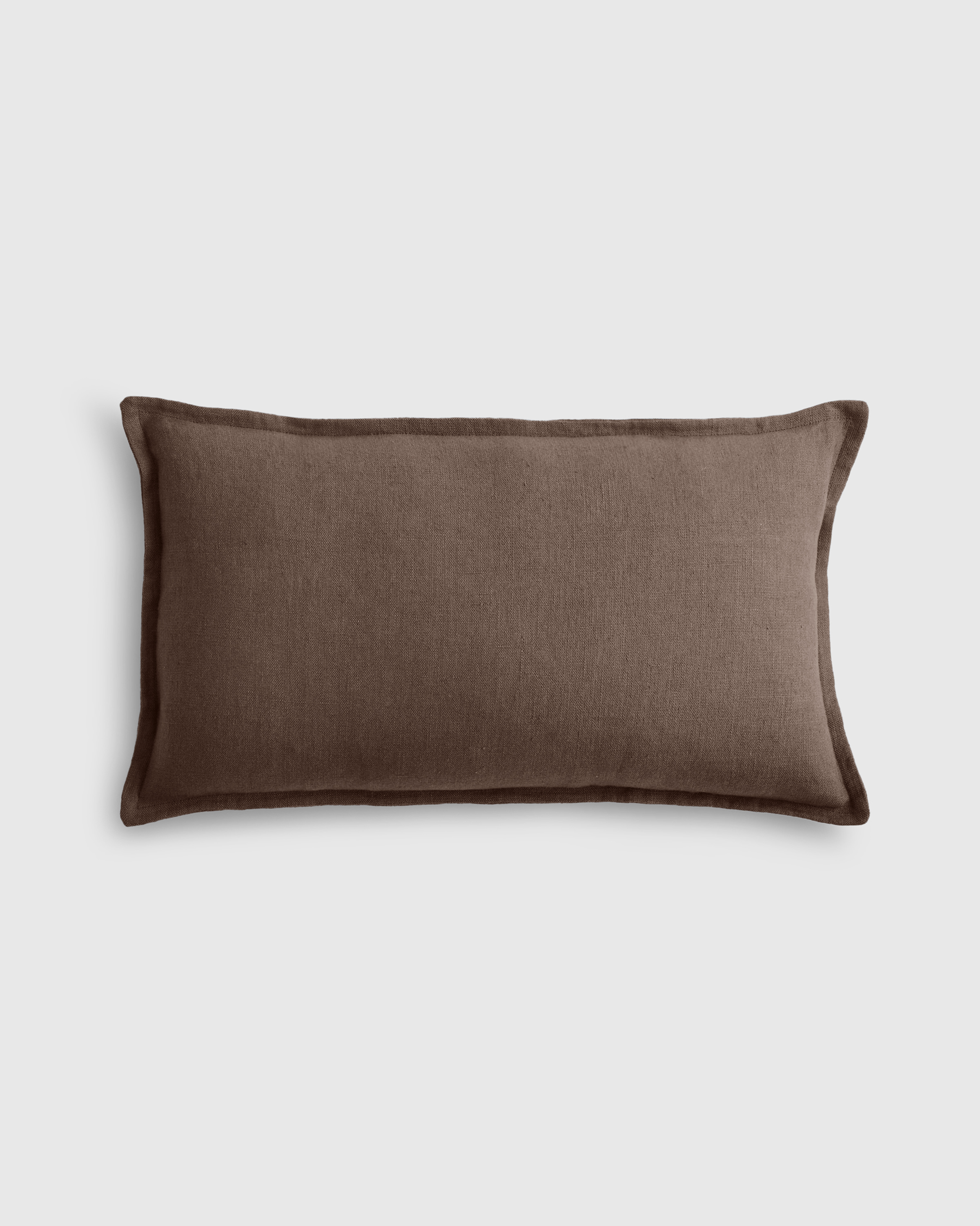 Espresso European Linen Flange Edge Pillow Cover
