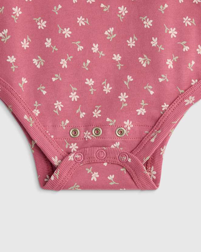 U--1056 BABY 100 Organic Cotton Long Sleeve Bodysuit Little Daisies 14460 CROPPED
