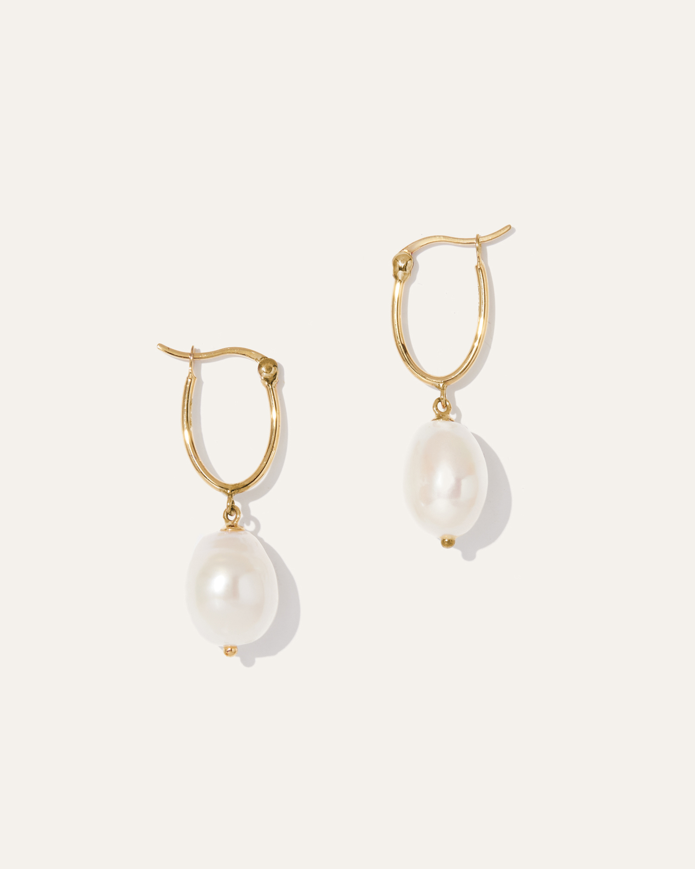 Gold Vermeil Organic Freshwater Cultured Pearl Hoops