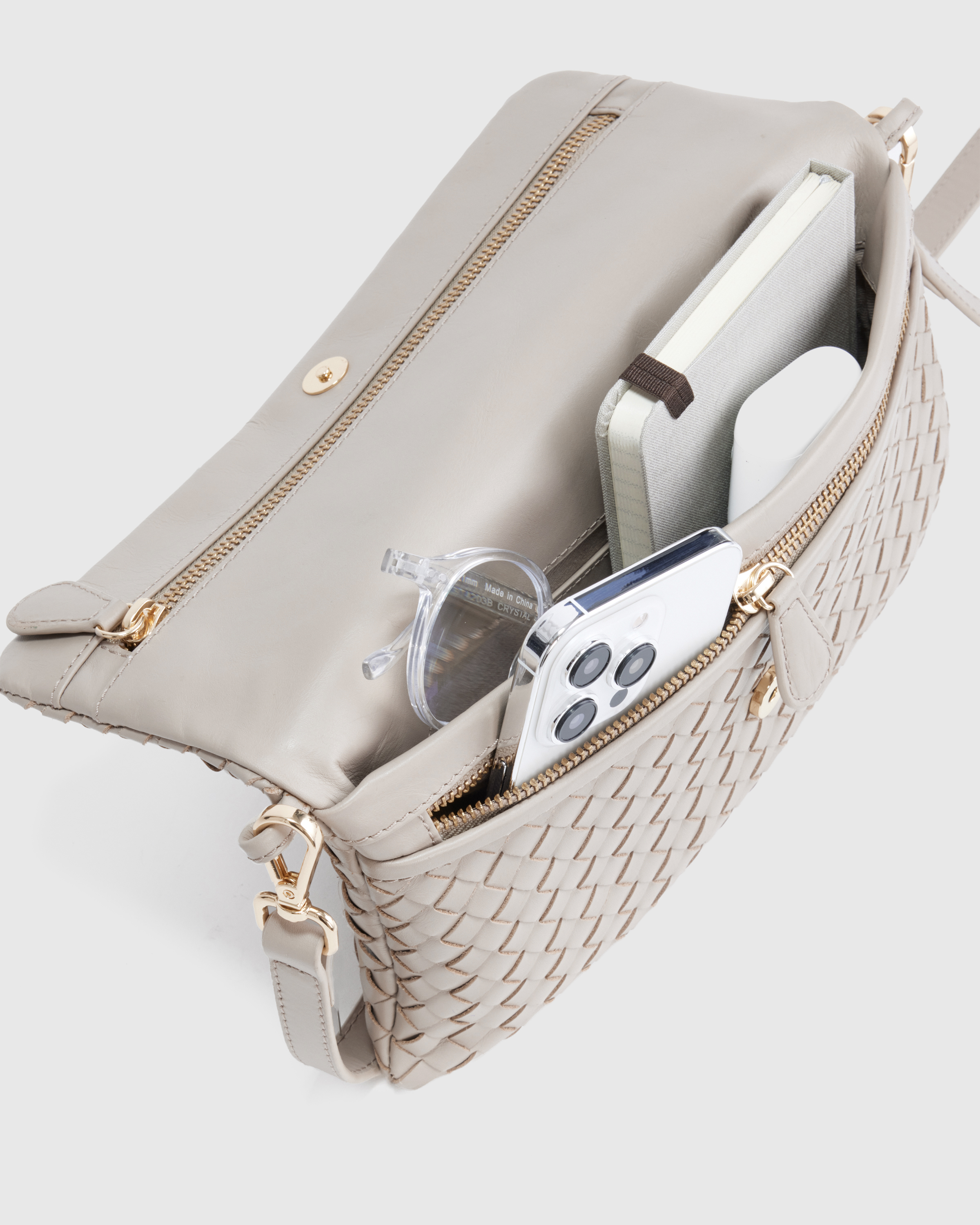 Italian Leather Handwoven Convertible Clutch