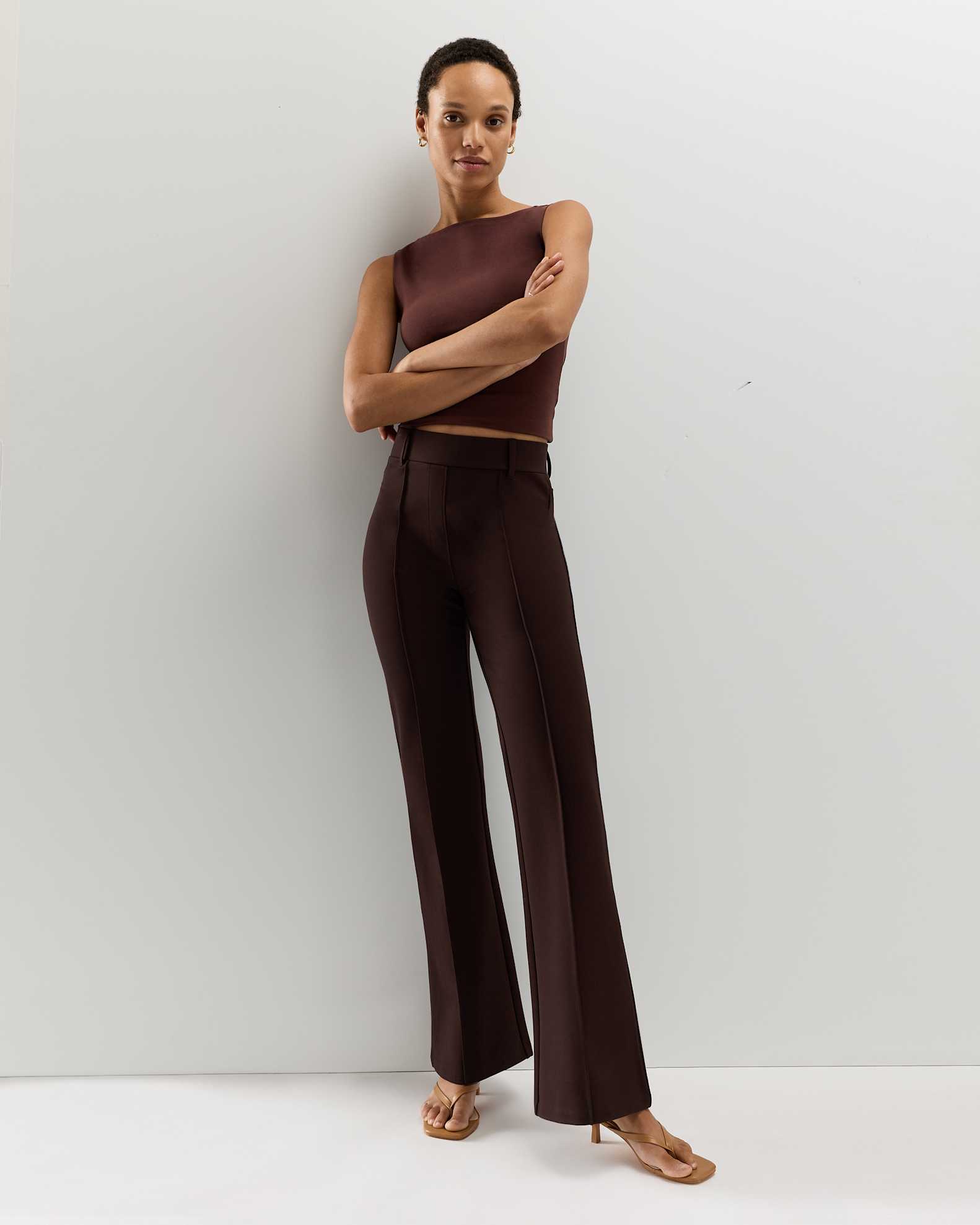 Ultra-Stretch Ponte Flare Leg Pants