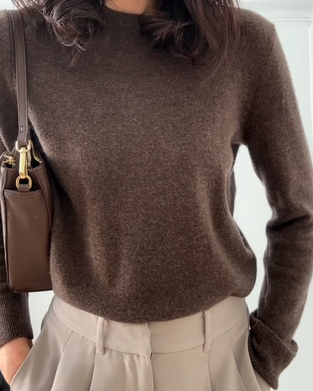 【関税&送料込】Mm Studio Burgundy Cashmere And Wool Canneti Mongolian Cashmere Crewneck Sweater