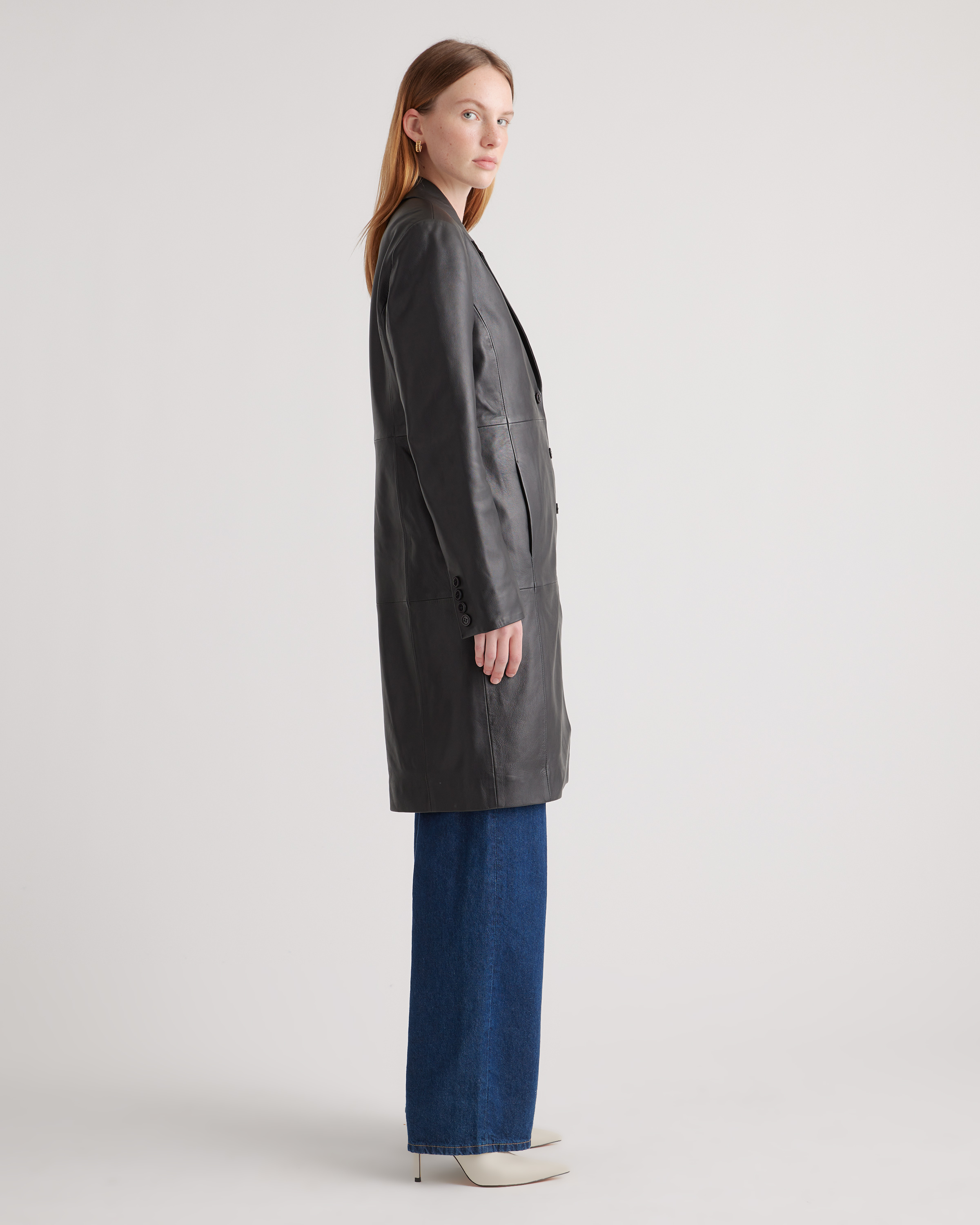 100% Leather Trench Coat