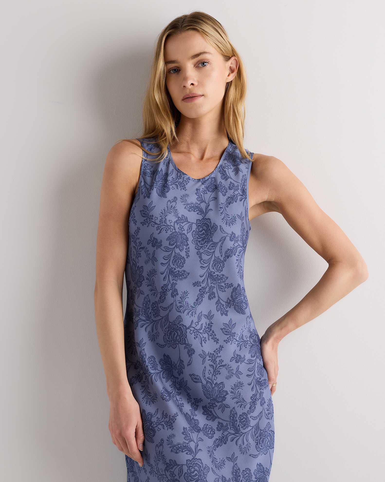 Washable Stretch Silk Tank Midi Dress Washable Stretch Silk Tank Midi Dress