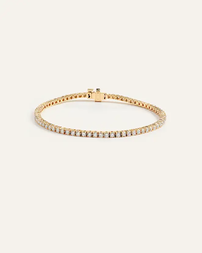 Yellow Gold 14K Gold Lab Grown Diamond Tennis Bracelet - 3ctw