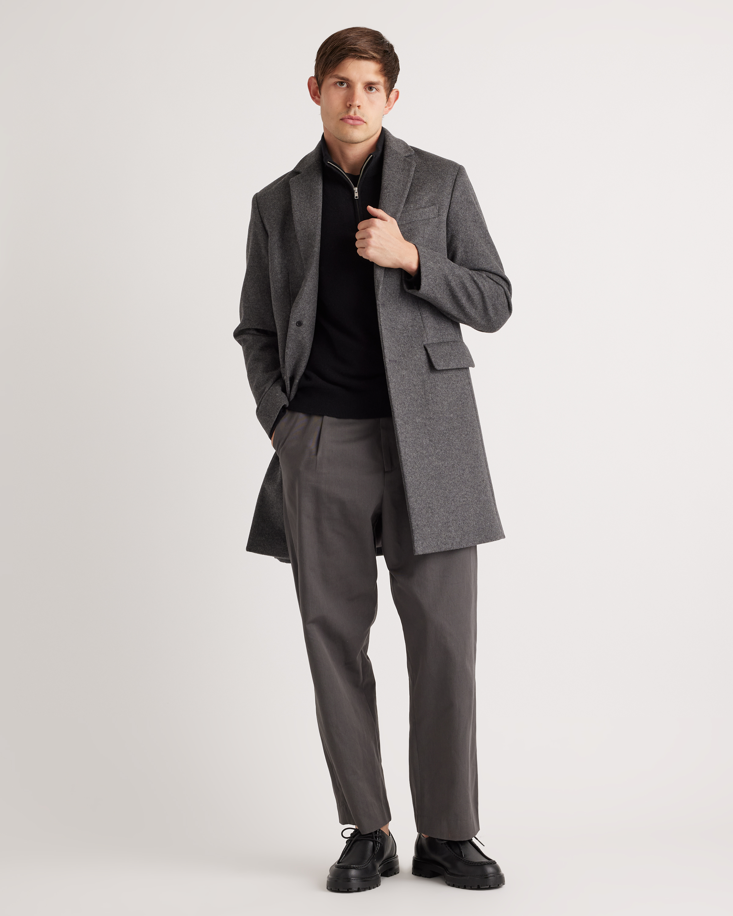 Quarter Zip Sweater With Suit Mongolian Cashmere Quarter Zip