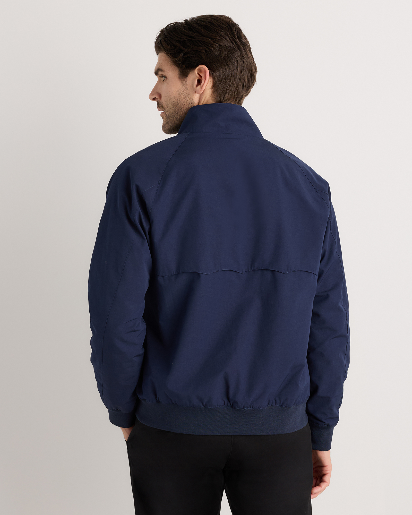 Men's Heritage Water-Resistant Harrington Jacket in Deep Navy