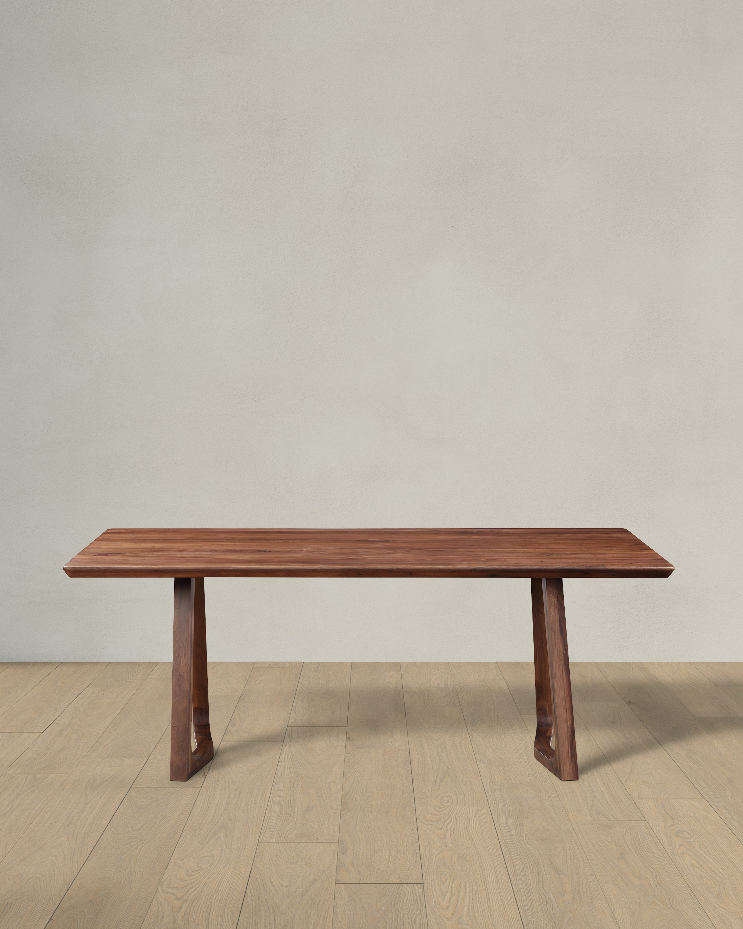 Brown Walnut Solid Wood Midcentury Dining Table