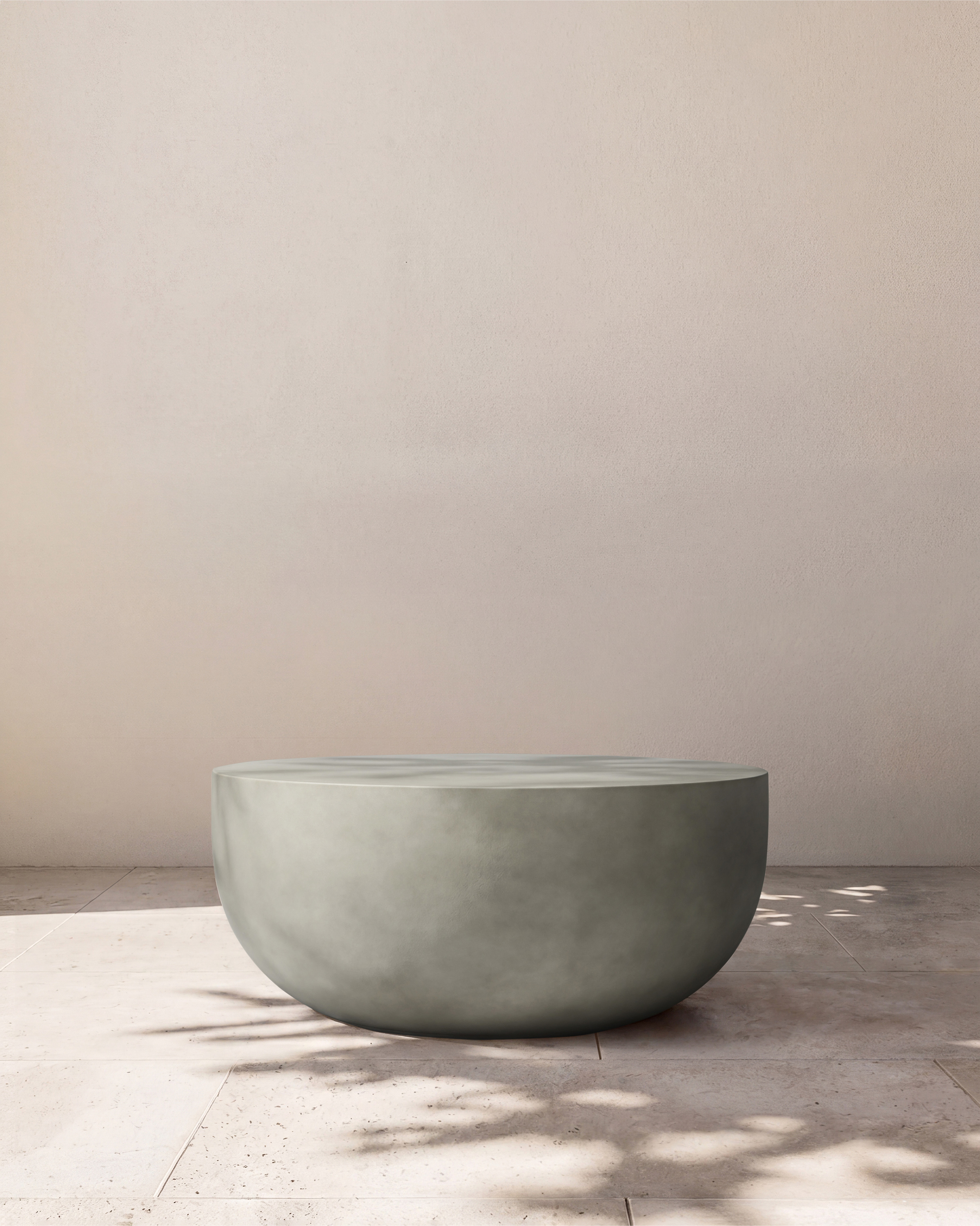 Grey Concrete Drum Indoor/Outdoor Coffee Table