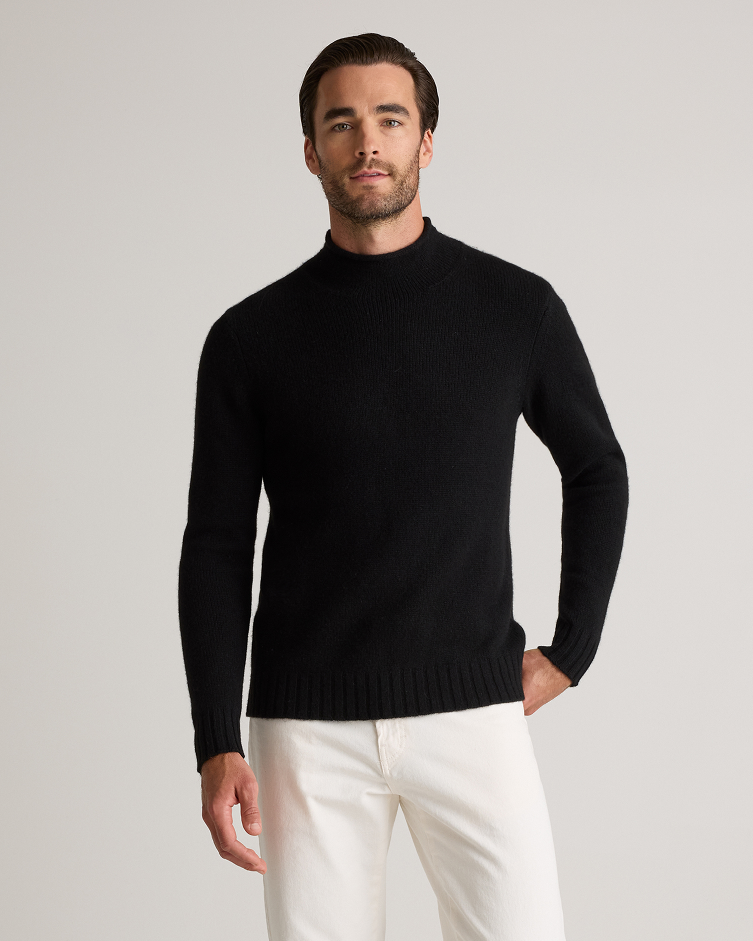 Quince Men's 100% Yak Wool Roll Neck Sweater In Black