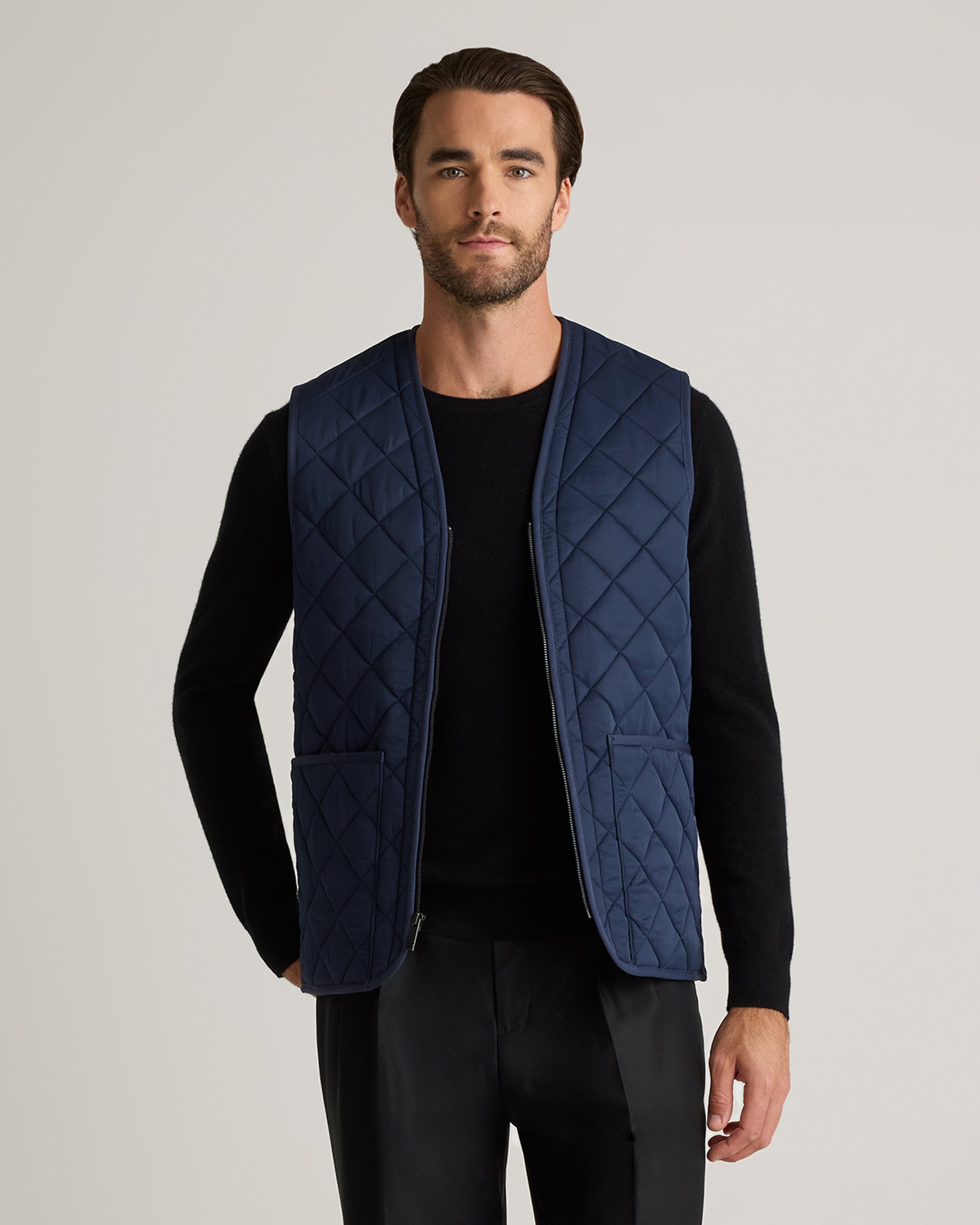 Quince Men's Featherless Quilted Liner Vest In Admiral