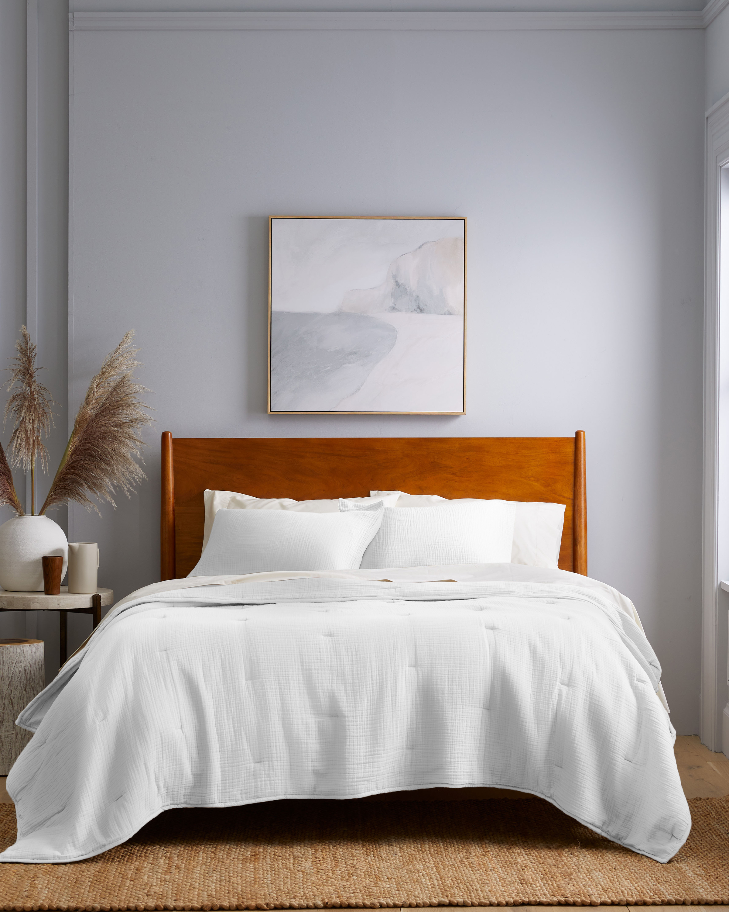 White Organic Airy Gauze Dream Quilt