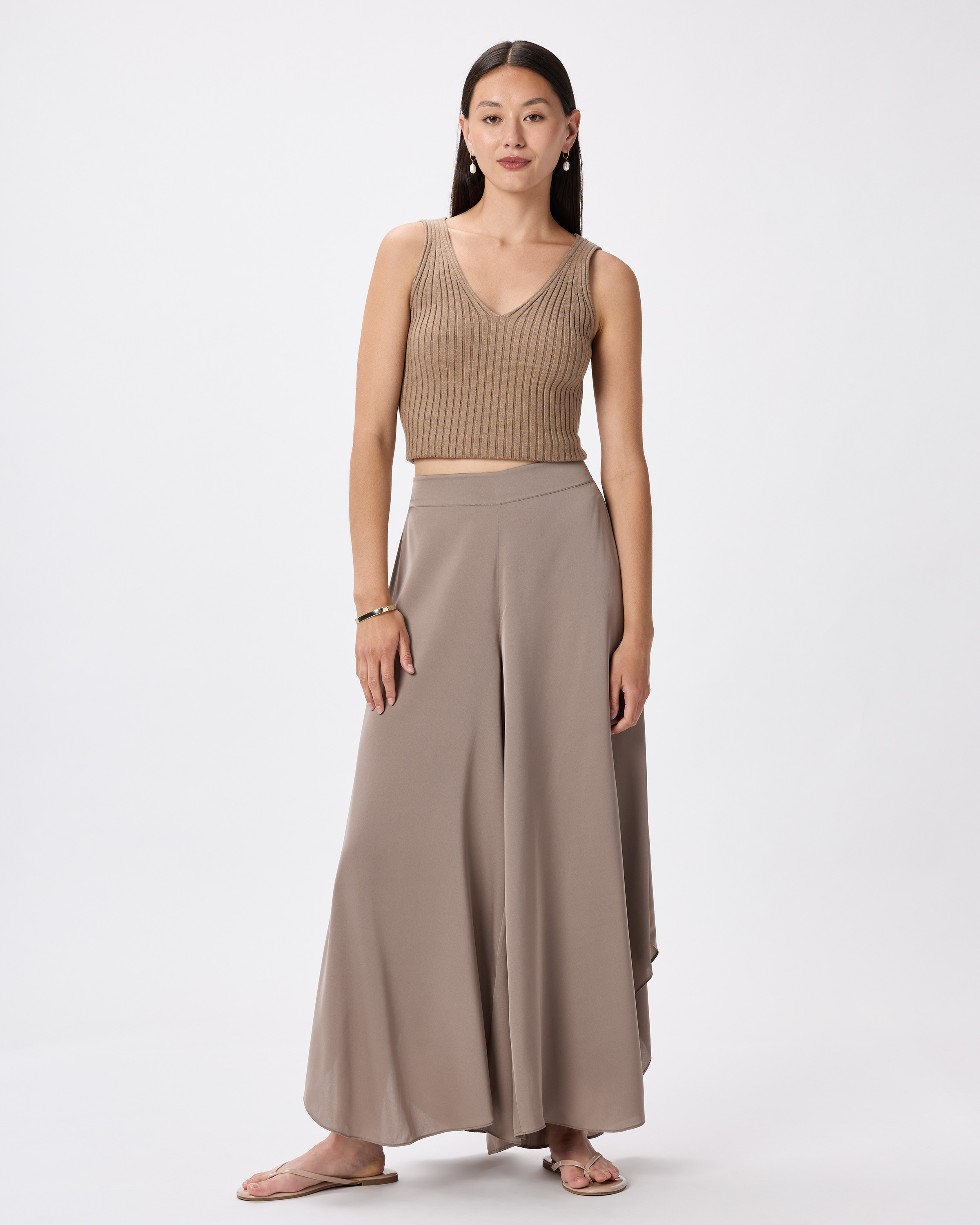Washable Stretch Silk Palazzo Pants
