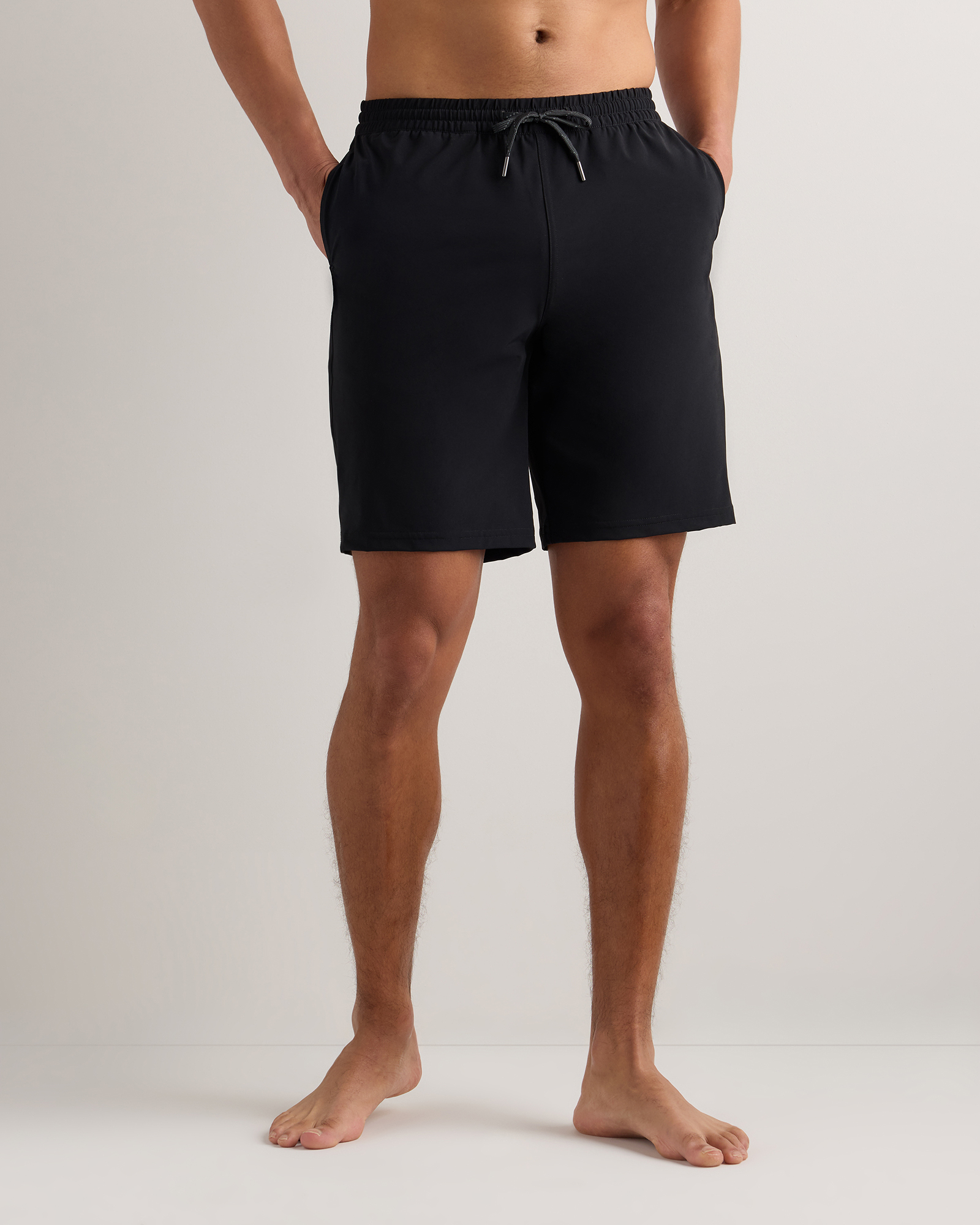 Black Italian Swim Trunks - 9"