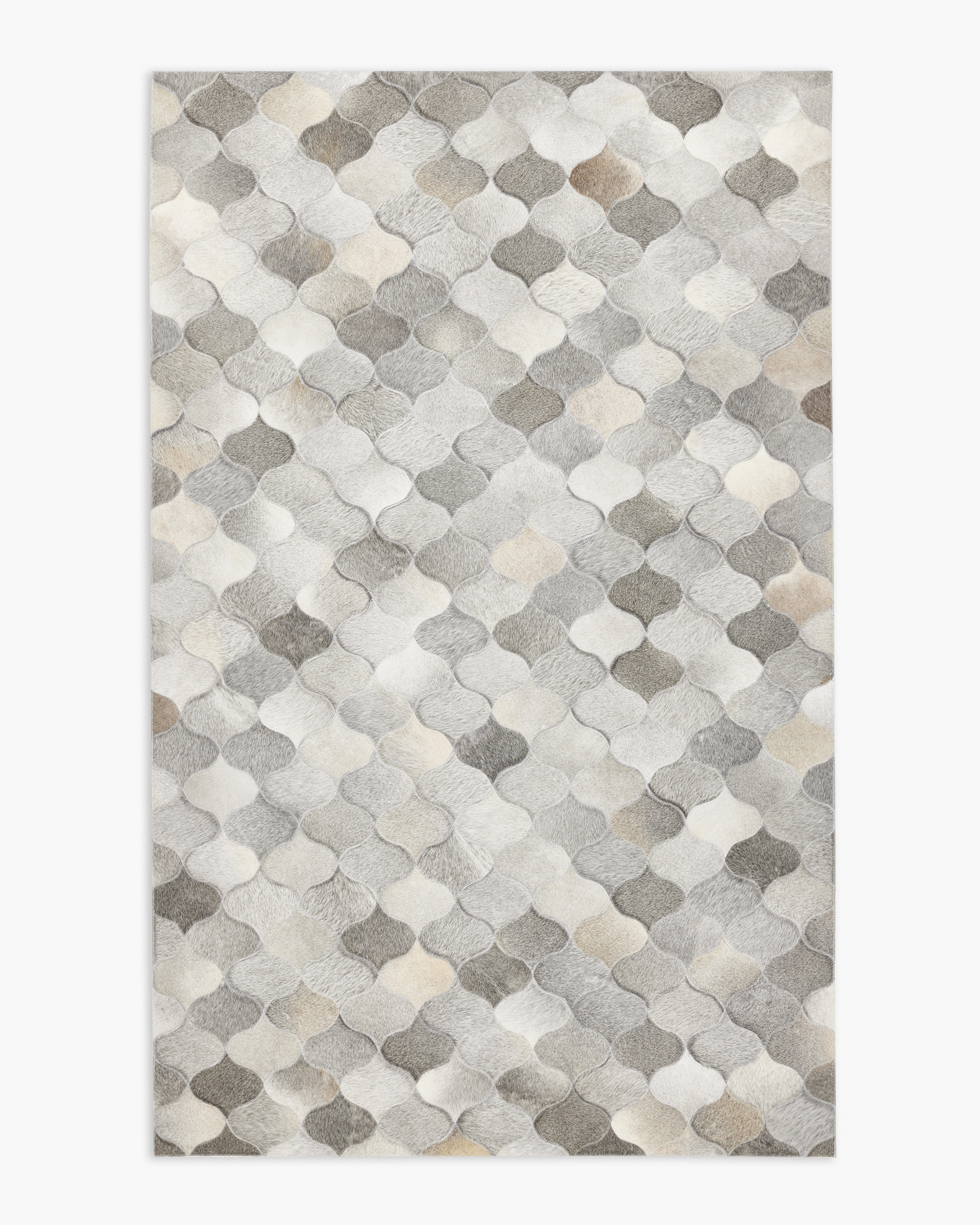 Grey Trellis Hair on Hide Rug
