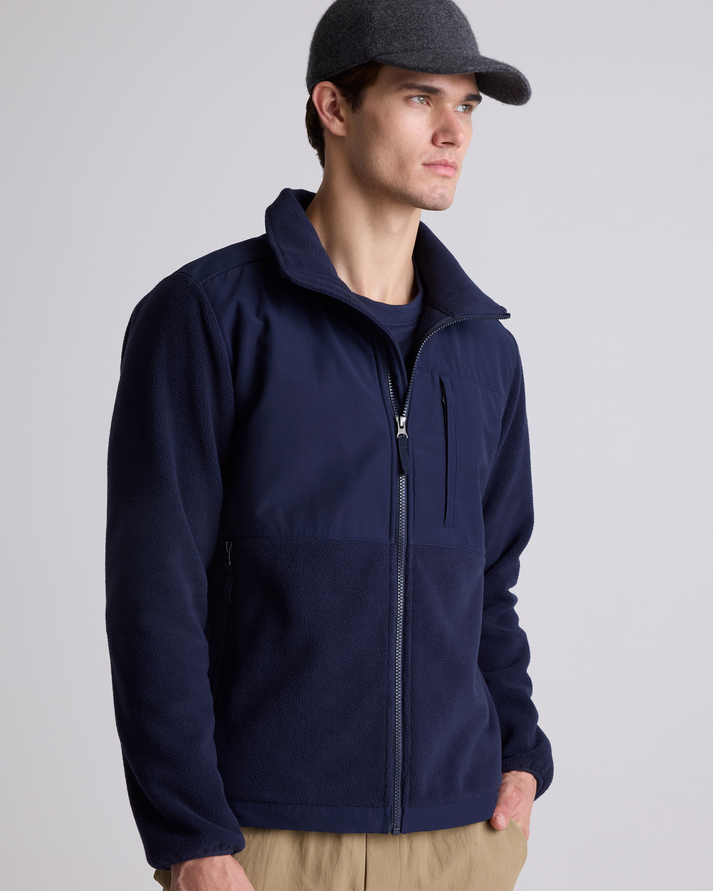 Polar Fleece Full-Zip Jacket in Deep Navy
