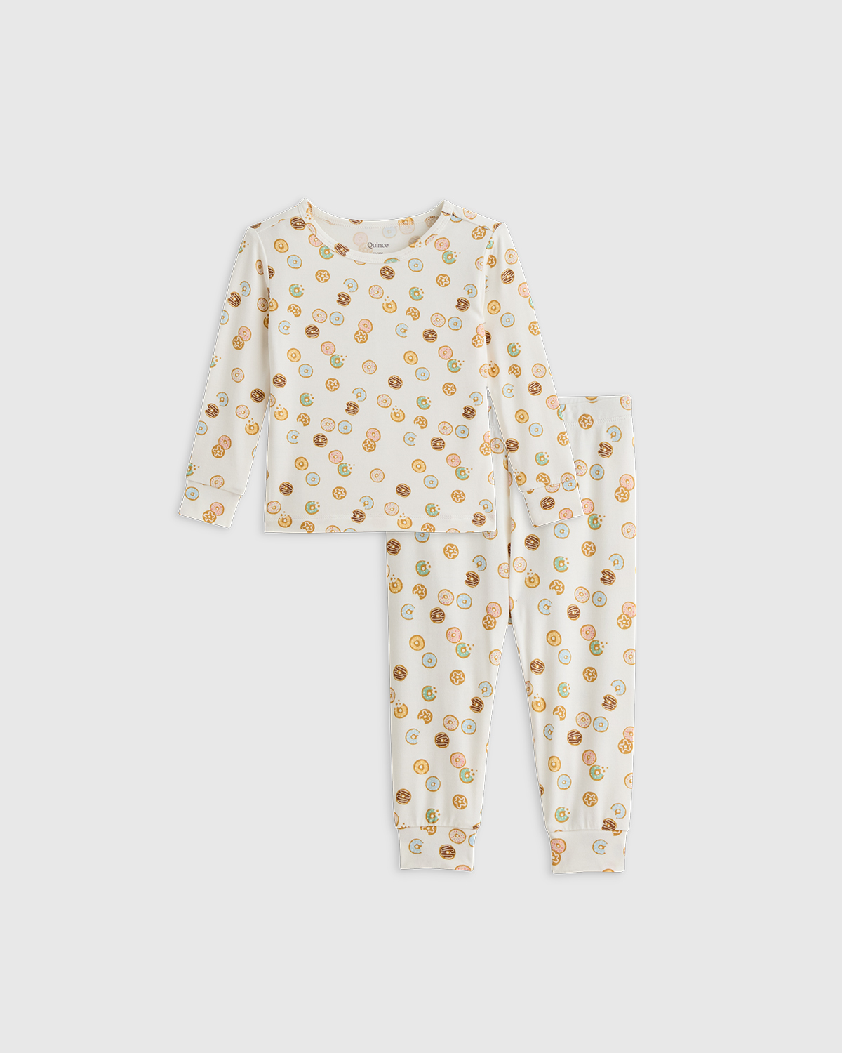 Quince Bamboo Long Sleeve Pants Pajama Set In Yummy Donuts