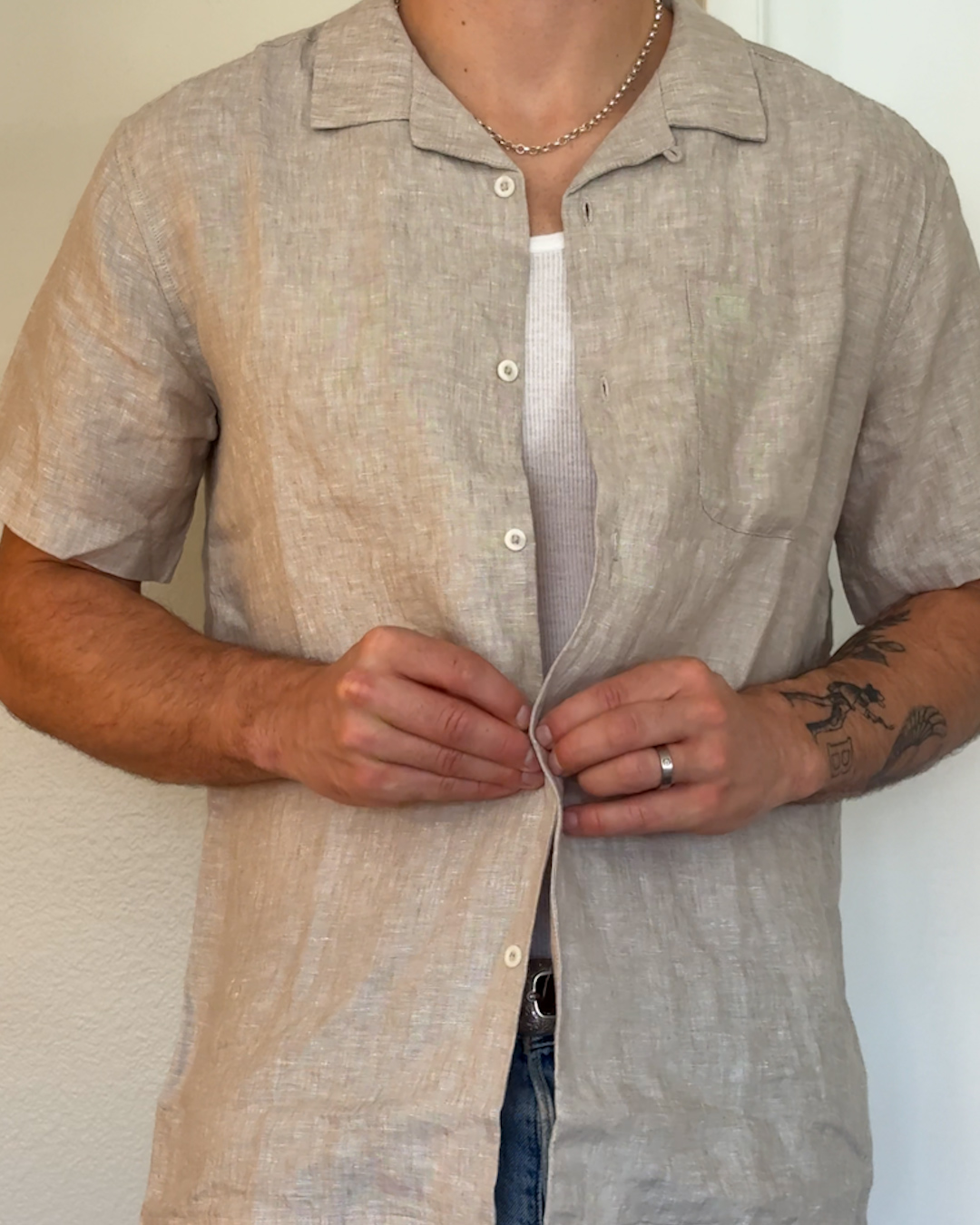 100- European Linen Camp Shirt JamesKalis Thumbnail Flax 4x5